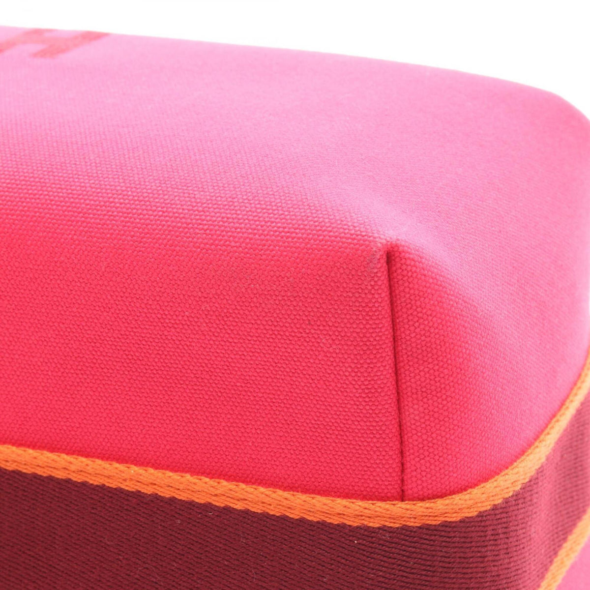 Hermes Bordeaux Orange Pink Canvas Handbag (Pre-Owned)