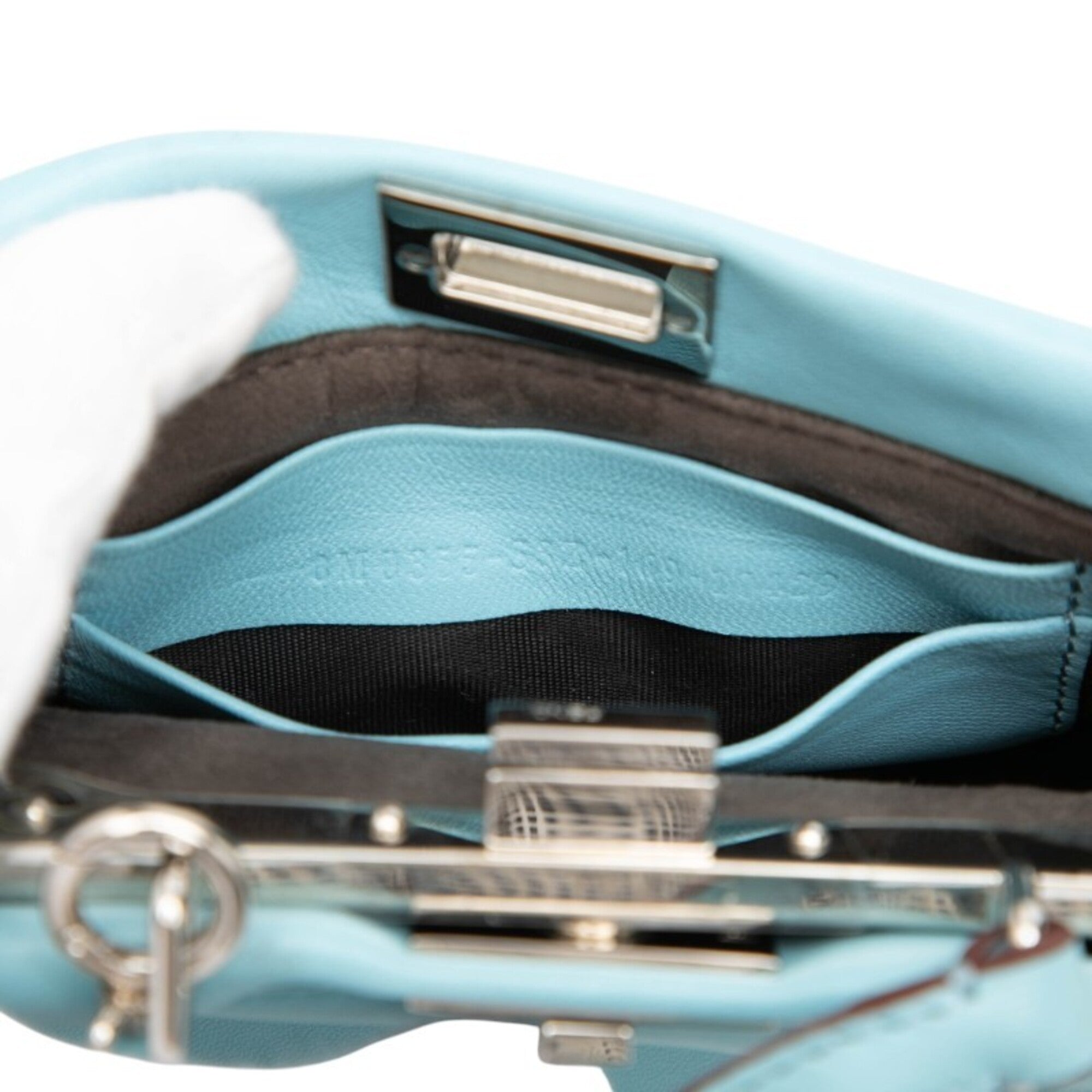 Fendi Blue Leather Handbag Shoulder Bag (Pre-Owned)