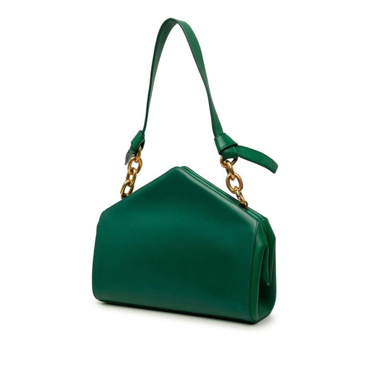 Bottega Veneta Green Leather Handbag Shoulder Bag (Pre-Owned)
