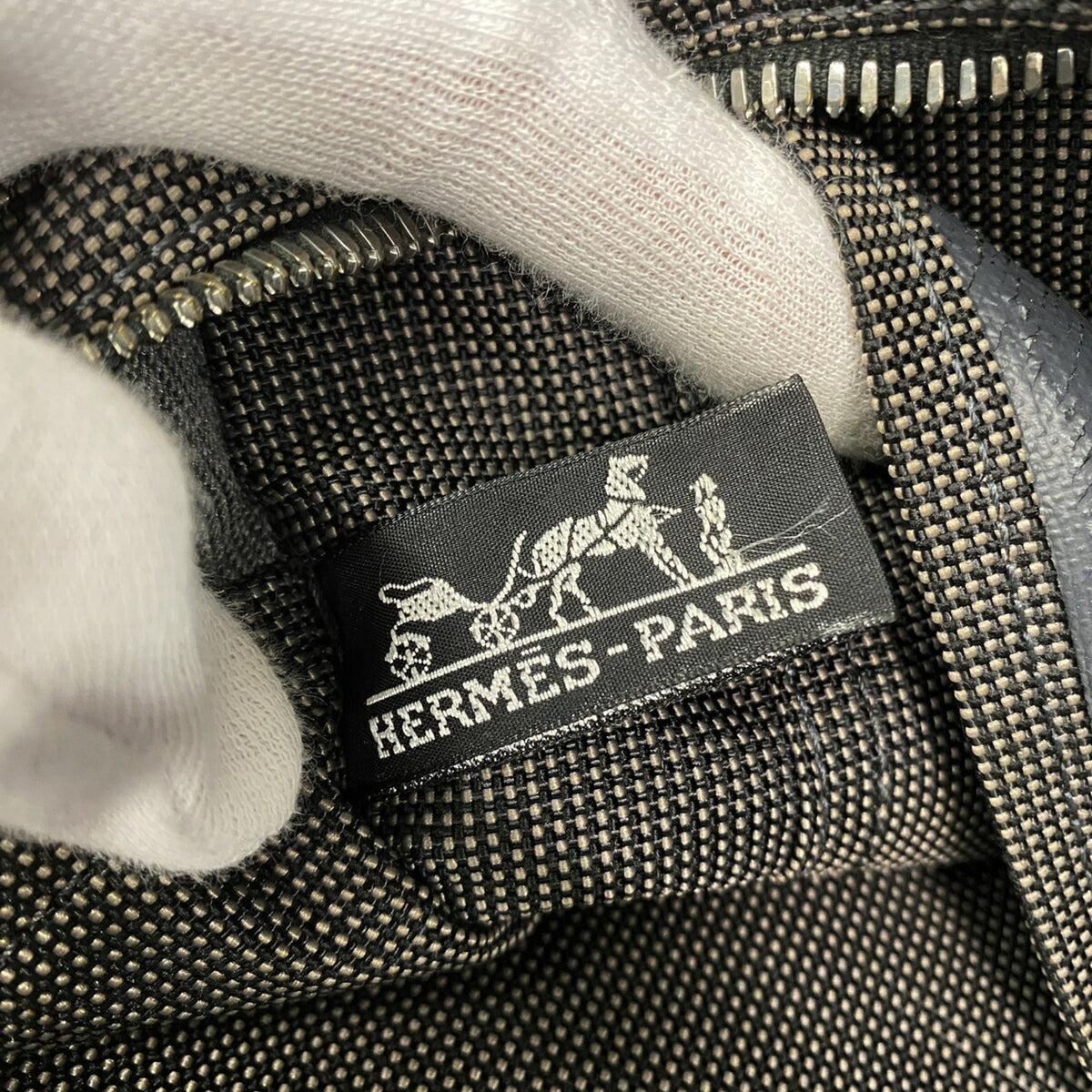 Hermes Gray Nylon Tote Bag (Pre-Owned)