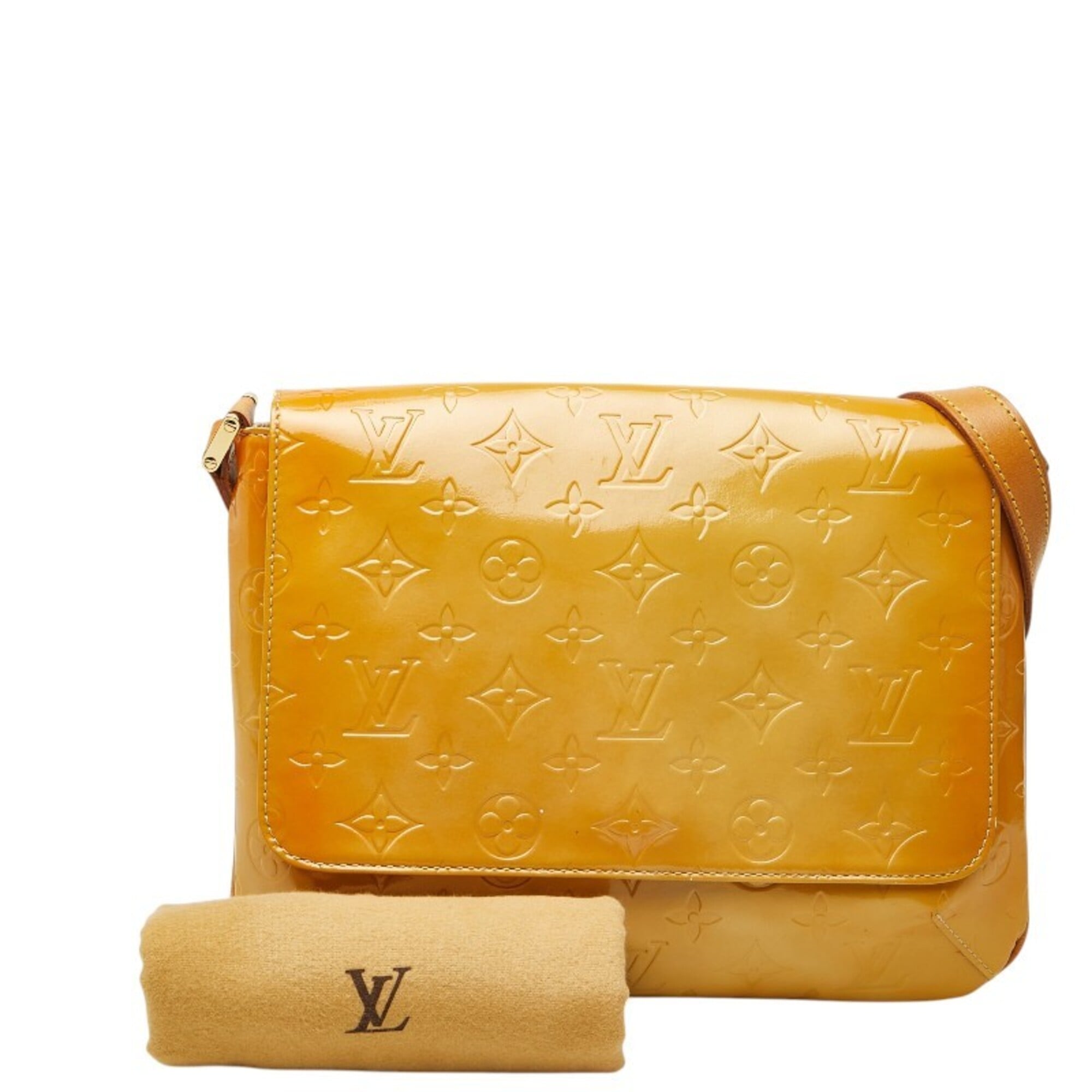 Louis Vuitton Jaune Yellow Patent Leather Shoulder Bag (Pre-Owned)