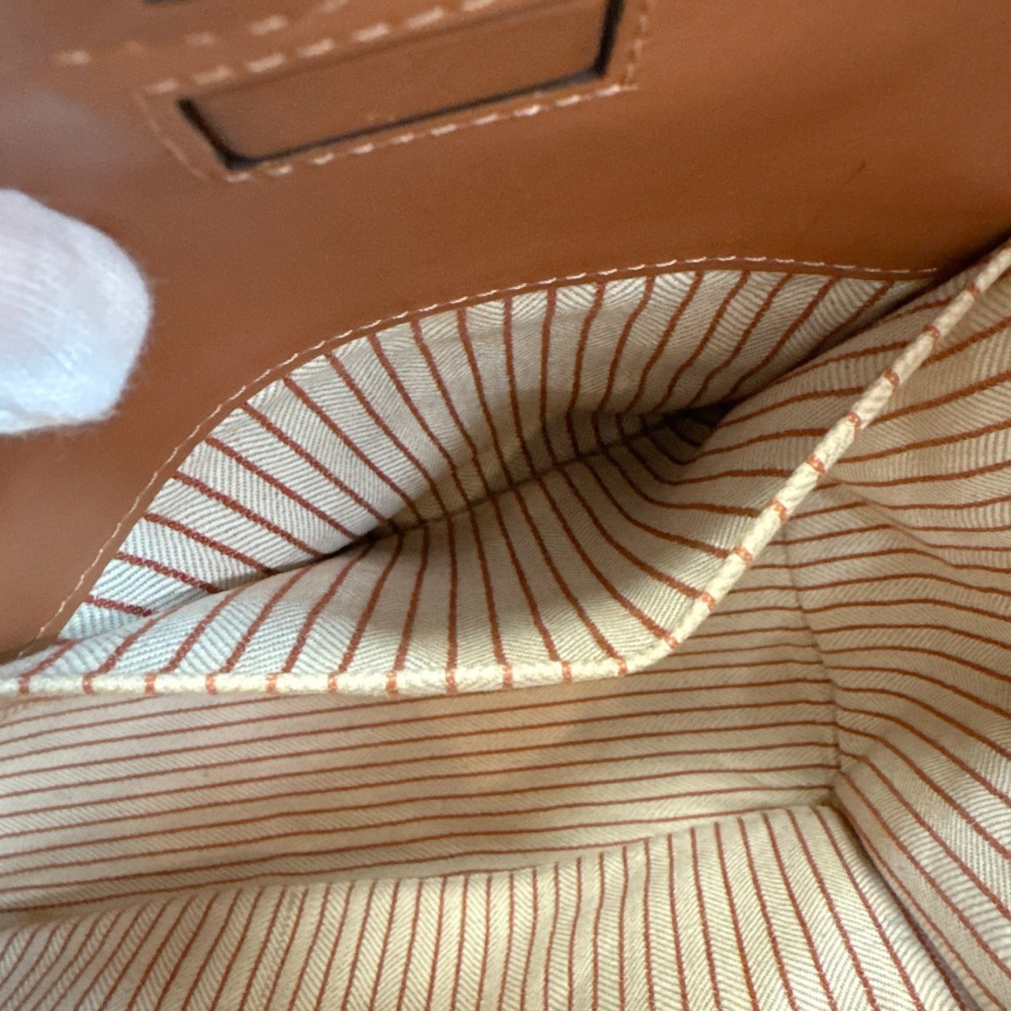 Loewe Beige Beige Brown Wool Leather Shoulder Bag Tote Bag (Pre-Owned)