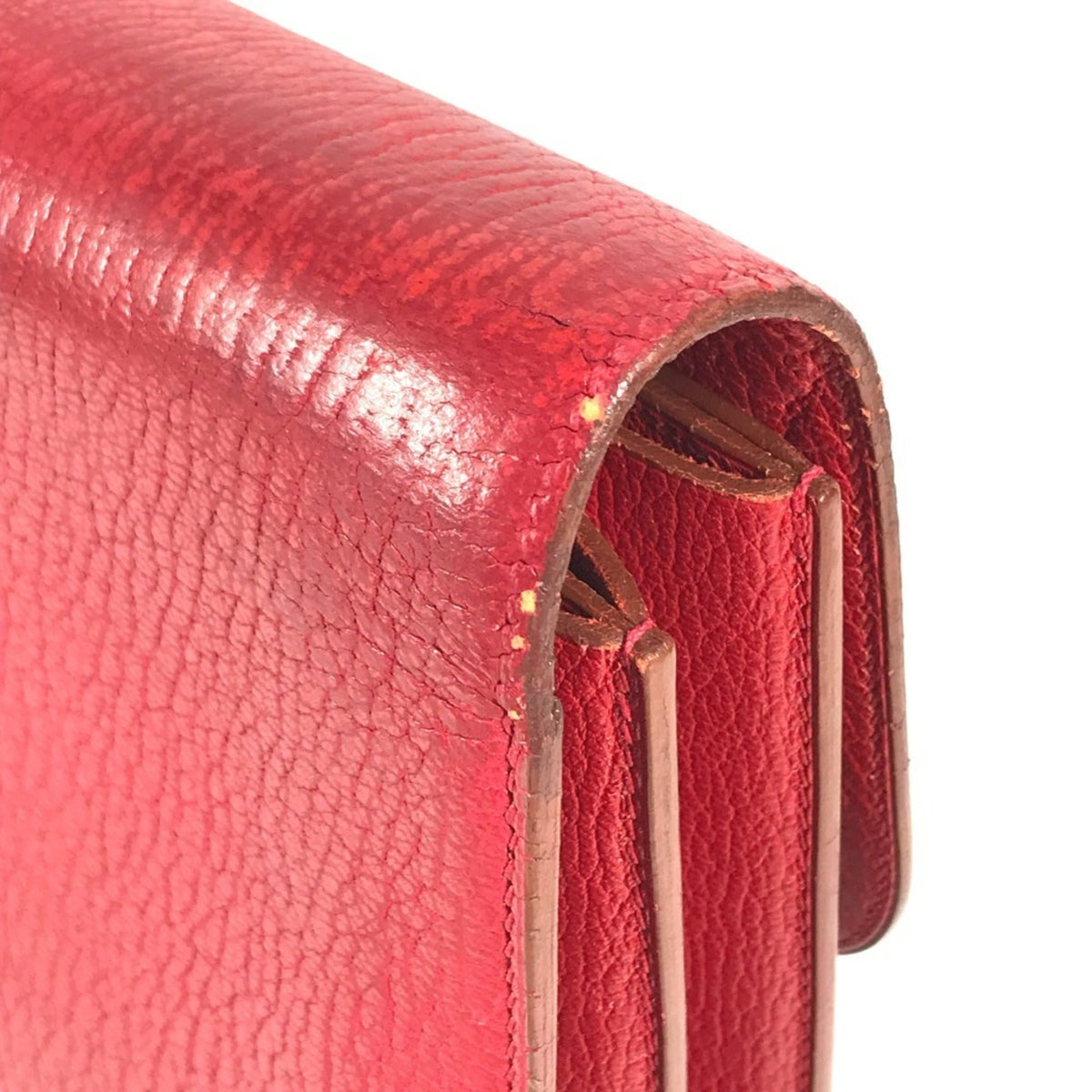 Hermes Red Color Leather Briefcase Handbag (Pre-Owned)