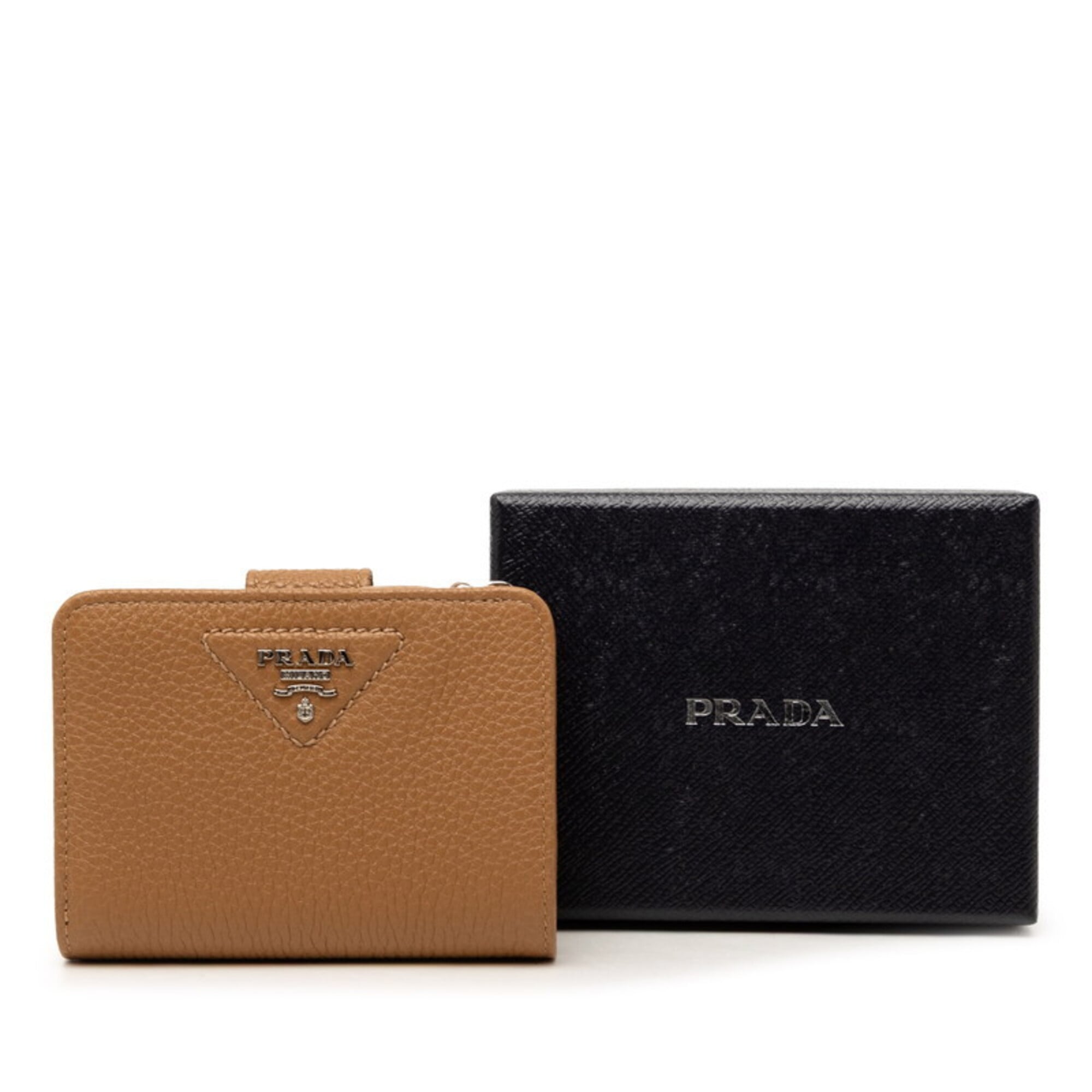 Prada Brown Camel Leather Wallet (Bi-Fold) (Pre-Owned)