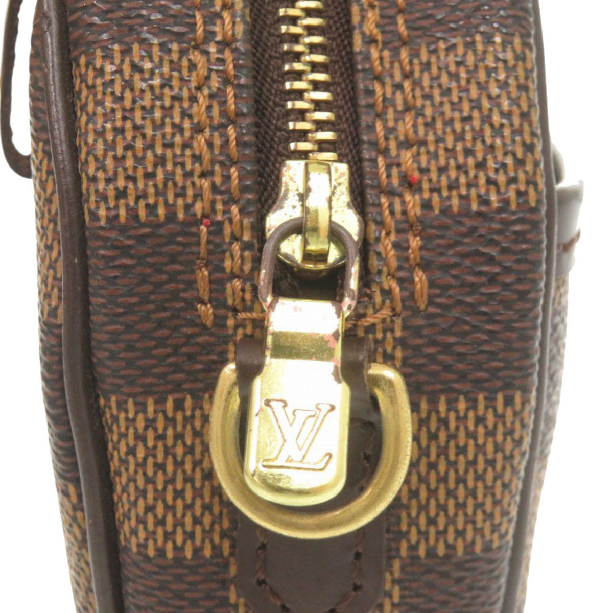 Louis Vuitton Damier Brown Damier Canvas Pochette Shoulder Bag (Pre-Owned)