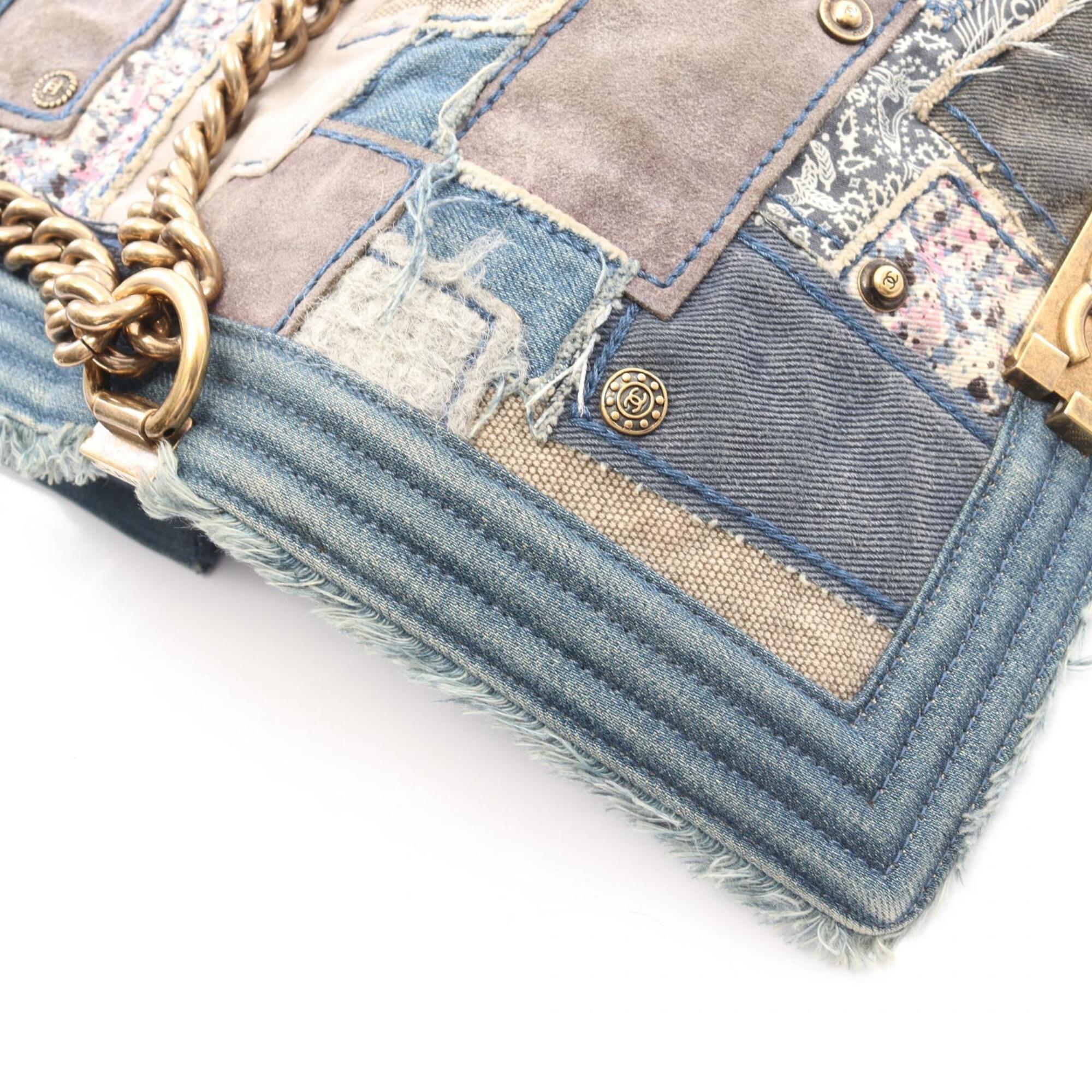 Chanel Blue Multi-Color Denim Handbag Shoulder Bag (Pre-Owned)