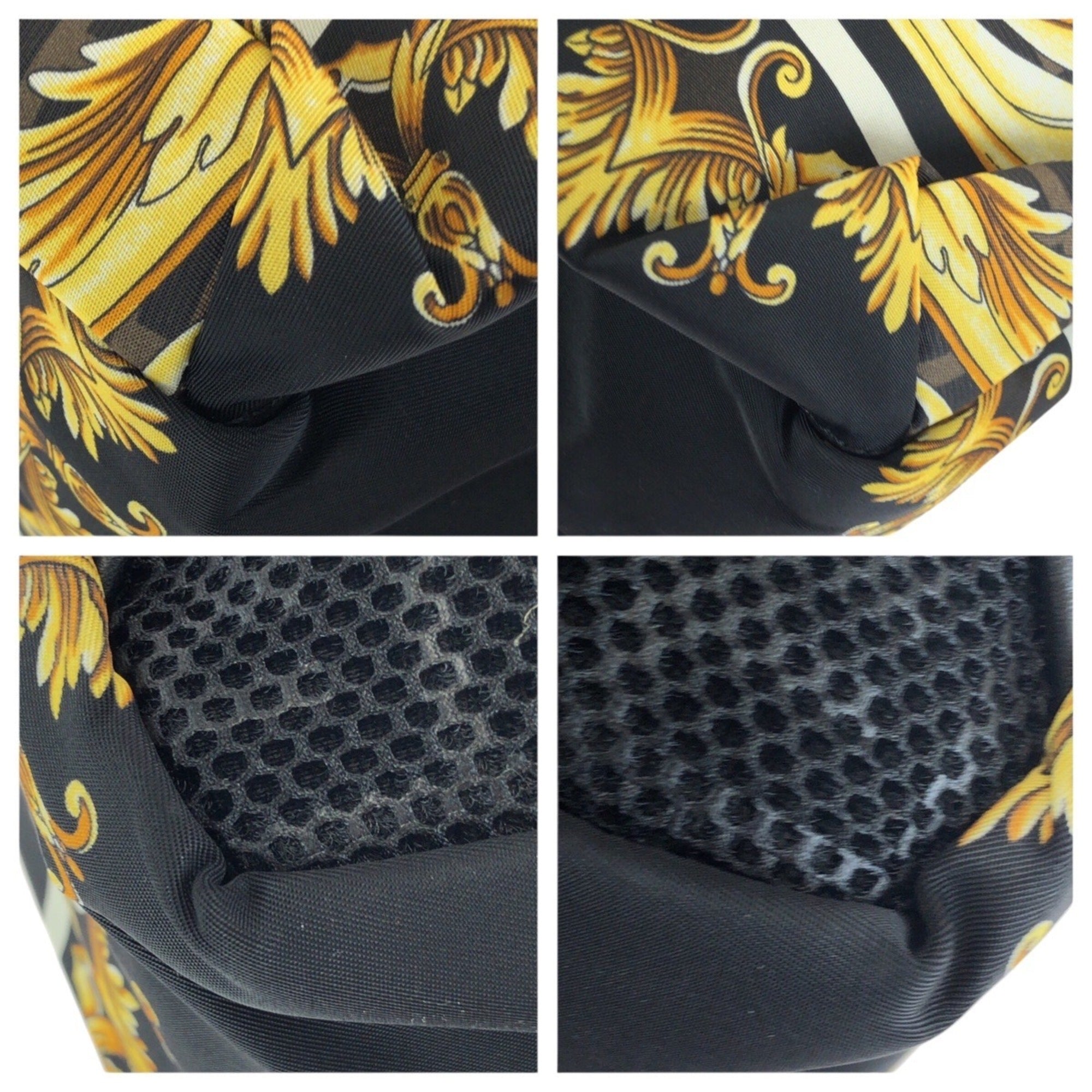 Fendi Black Brown Gold Yellow Nylon Backpack (Pre-Owned)