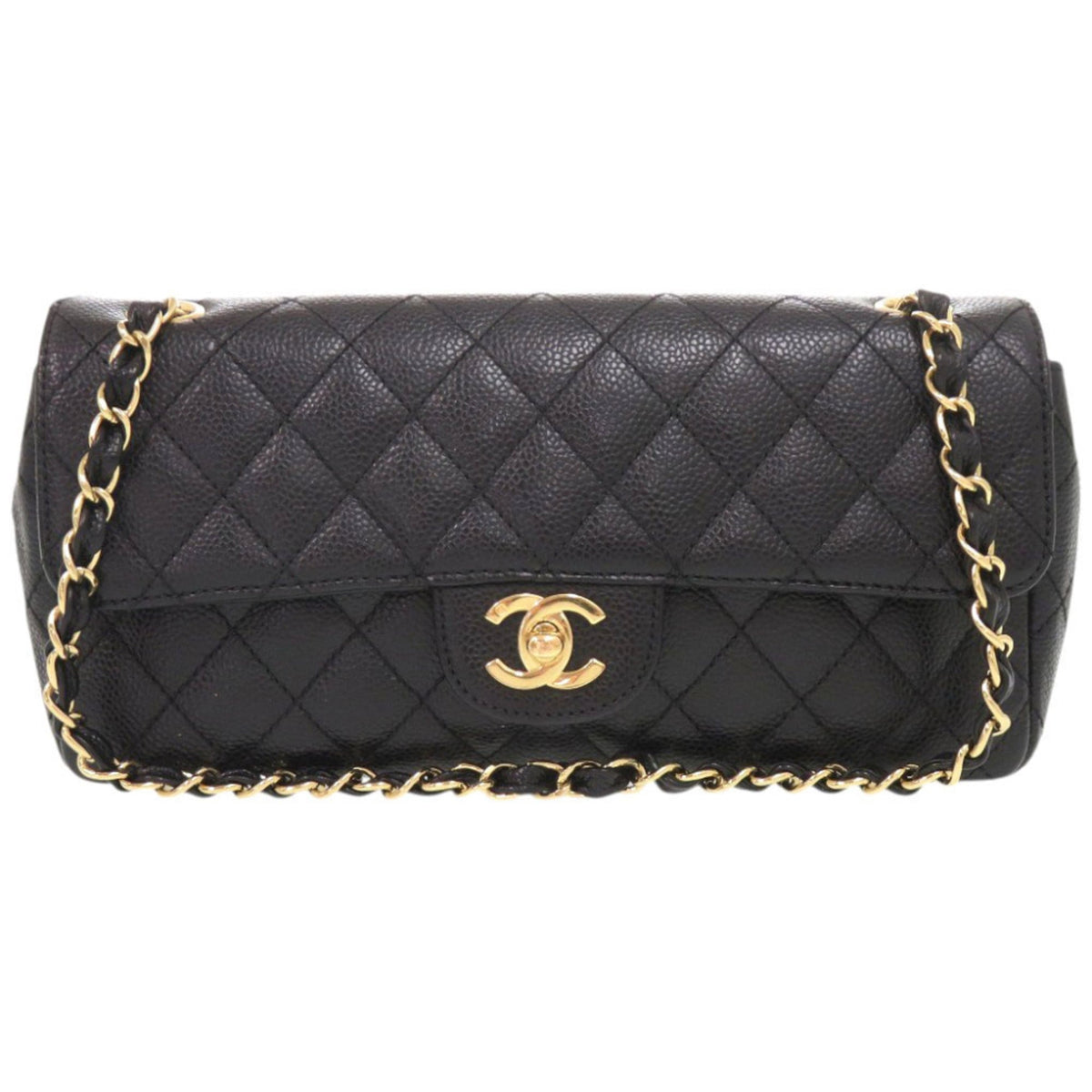Chanel Black Grained Calfskin Shoulder Bag (Pre-Owned)