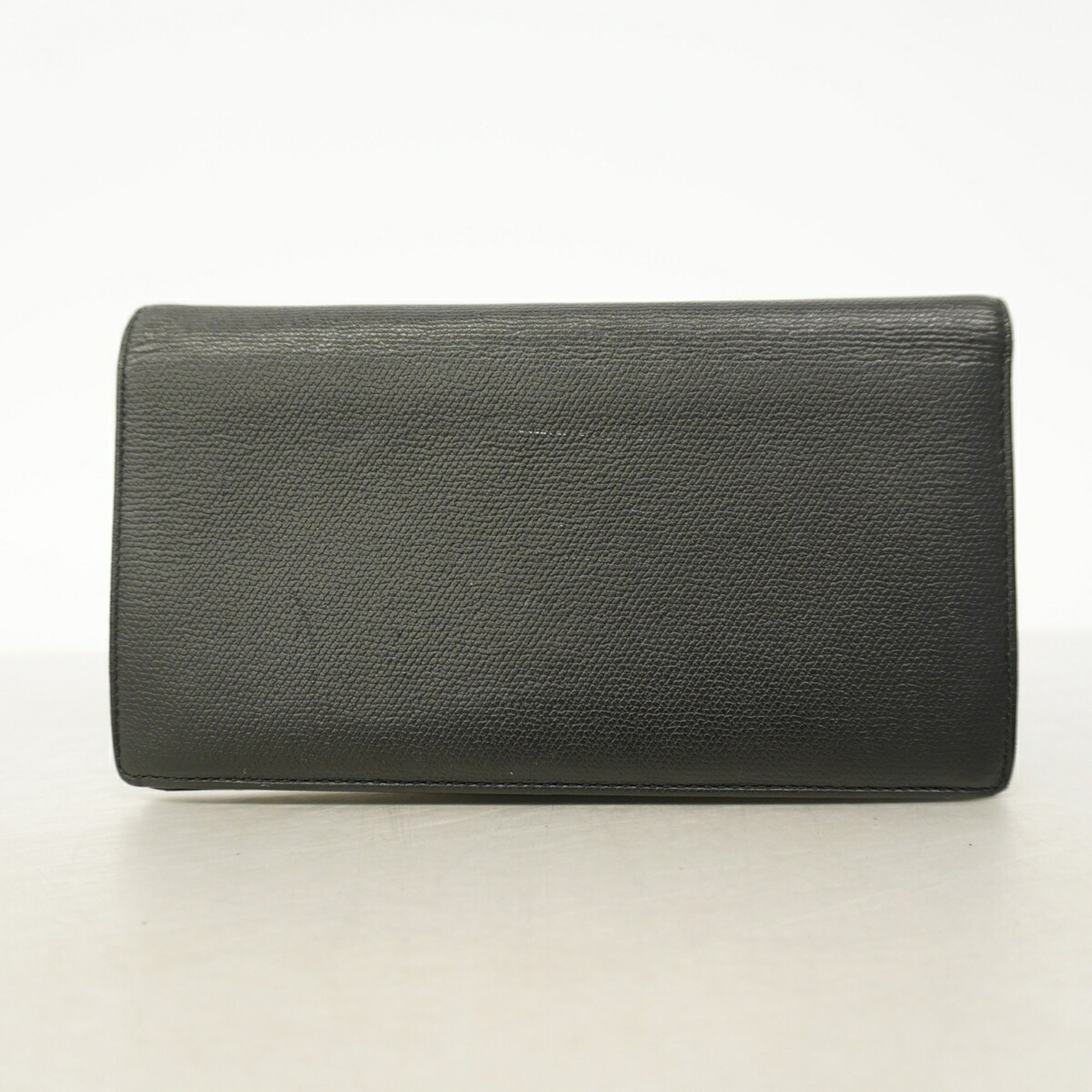 Chanel Black Grained Calfskin Long Wallet (Bi-Fold) (Pre-Owned)