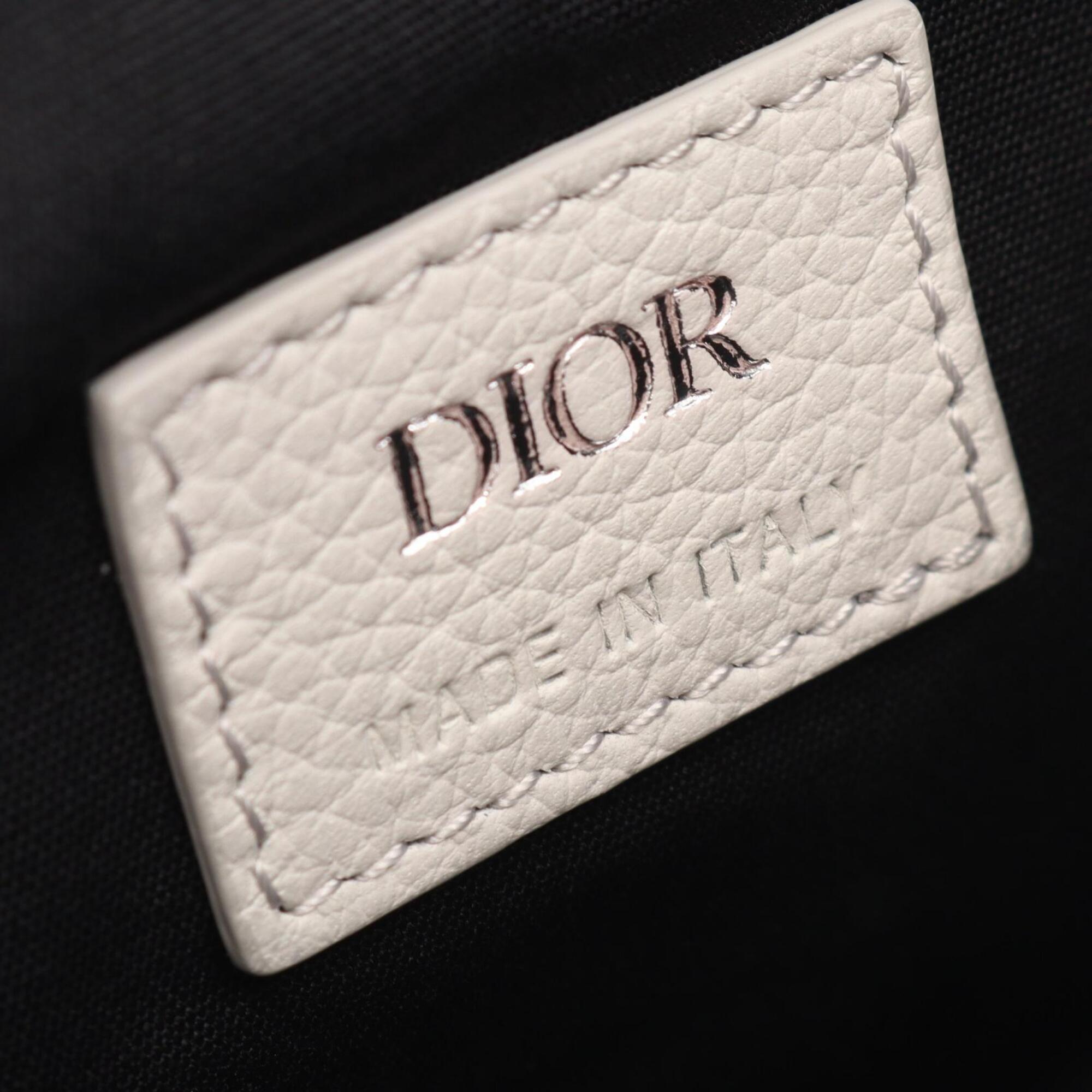 Christian Dior White Canvas Fanny Pack Handbag Saddle Bag (Pre-Owned)