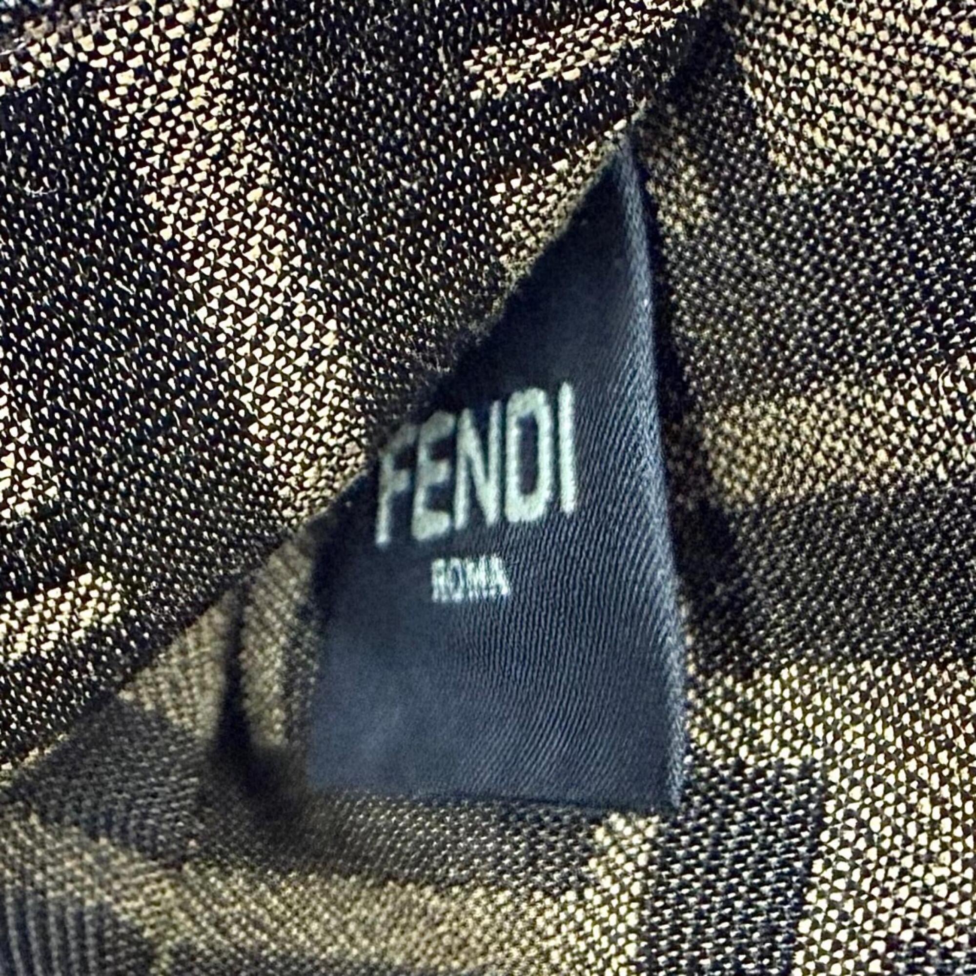 Fendi Brown Canvas Leather Handbag (Pre-Owned)