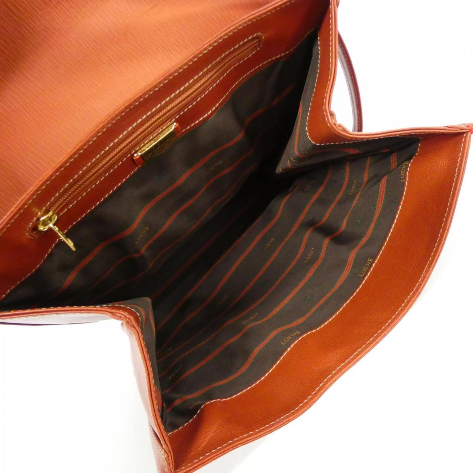 Loewe Red Color Leather Handbag (Pre-Owned)