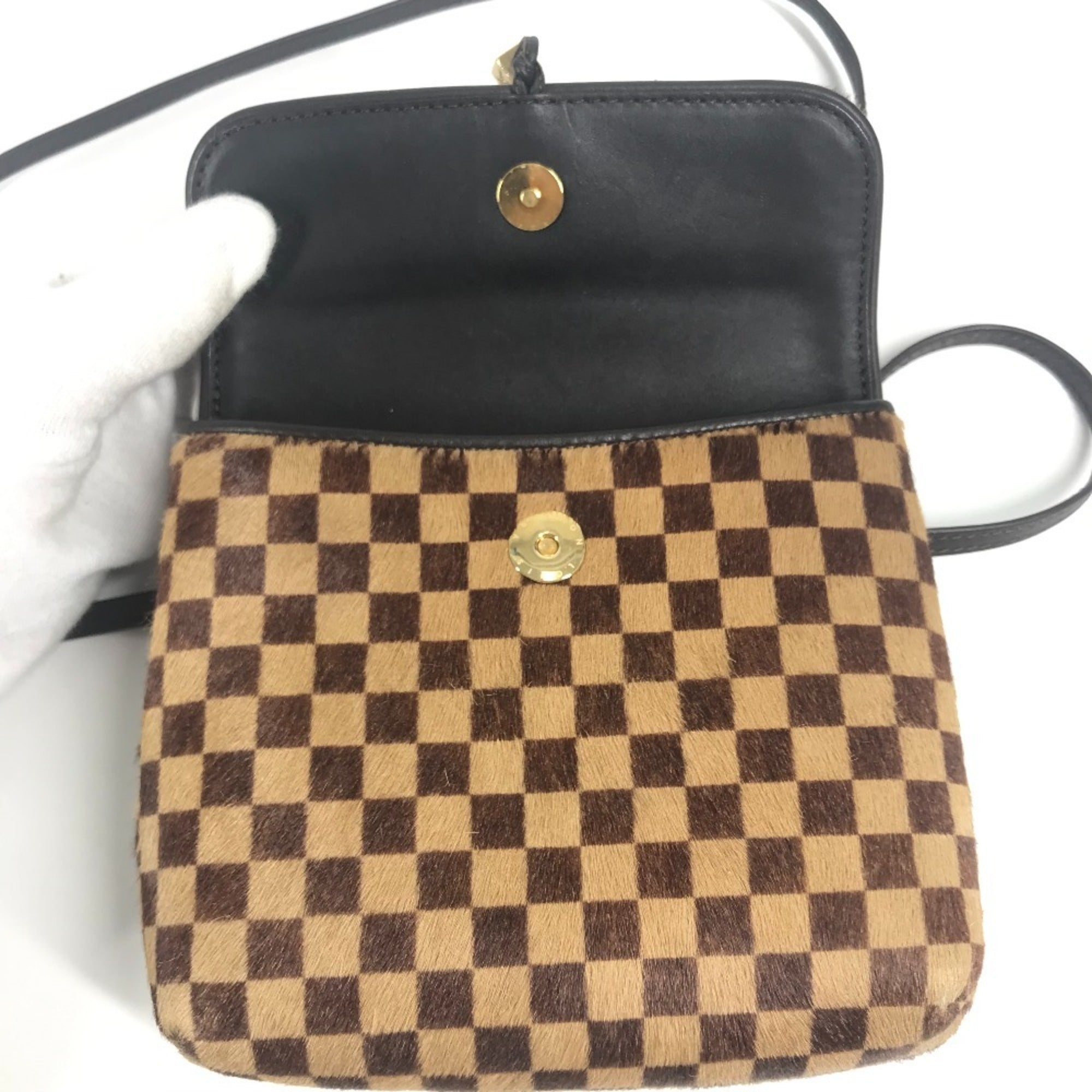 Louis Vuitton Brown Ebene Leather Pochette Shoulder Bag (Pre-Owned)