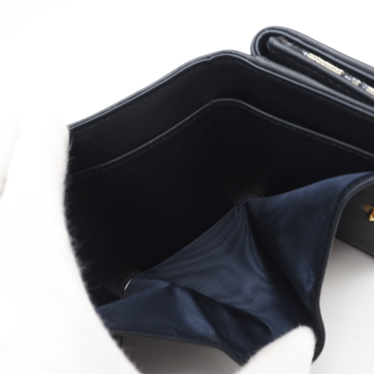Christian Dior Gray Navy Canvas Wallet (Tri-Fold) (Pre-Owned)