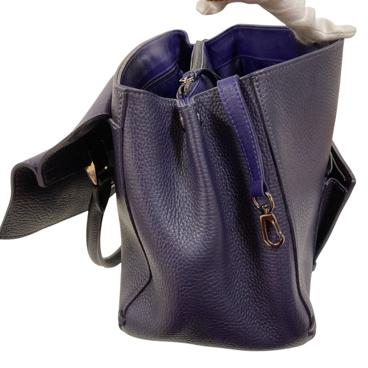 Longchamp Purple Handbag Tote Bag (Pre-Owned)