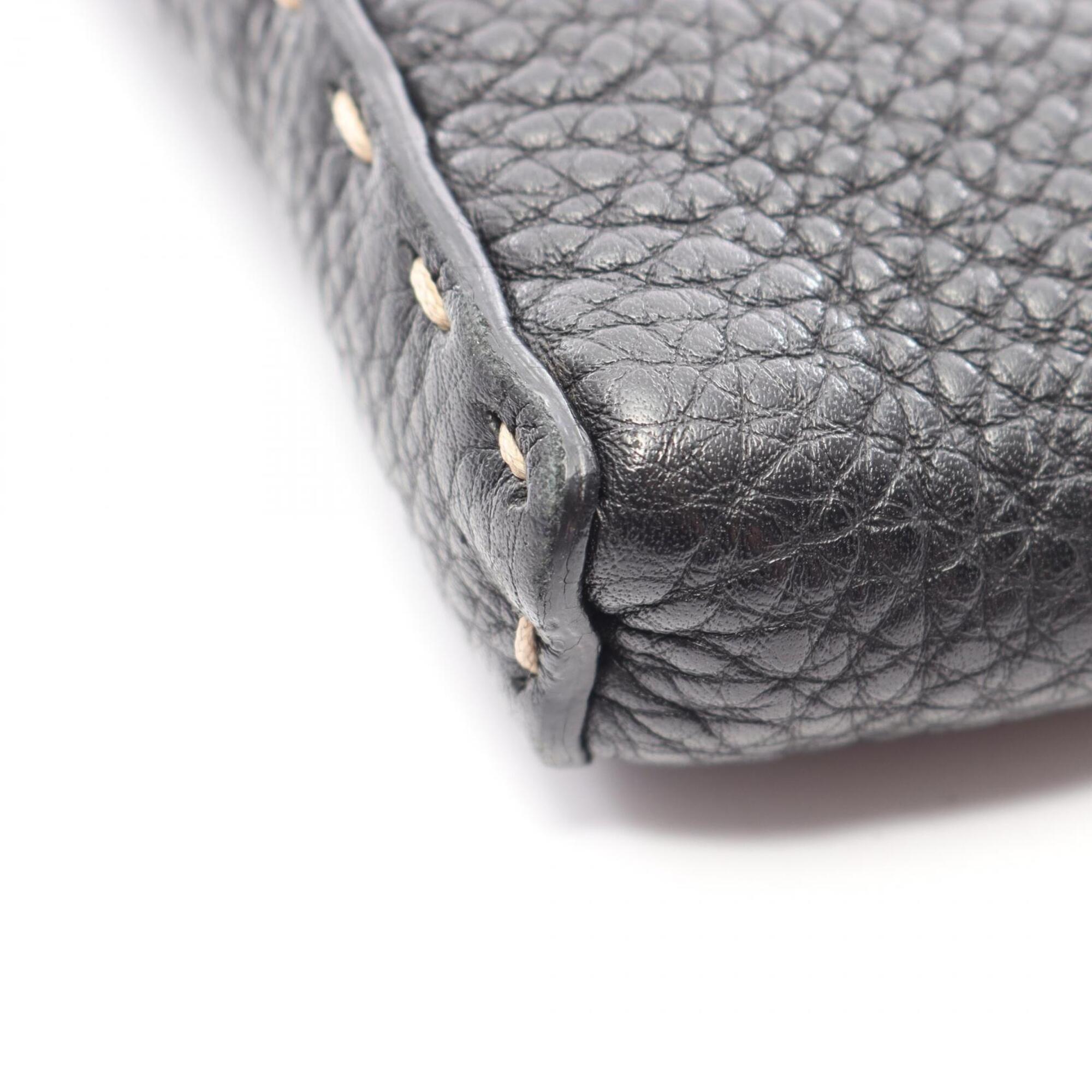 Fendi Black Leather Handbag Shoulder Bag (Pre-Owned)