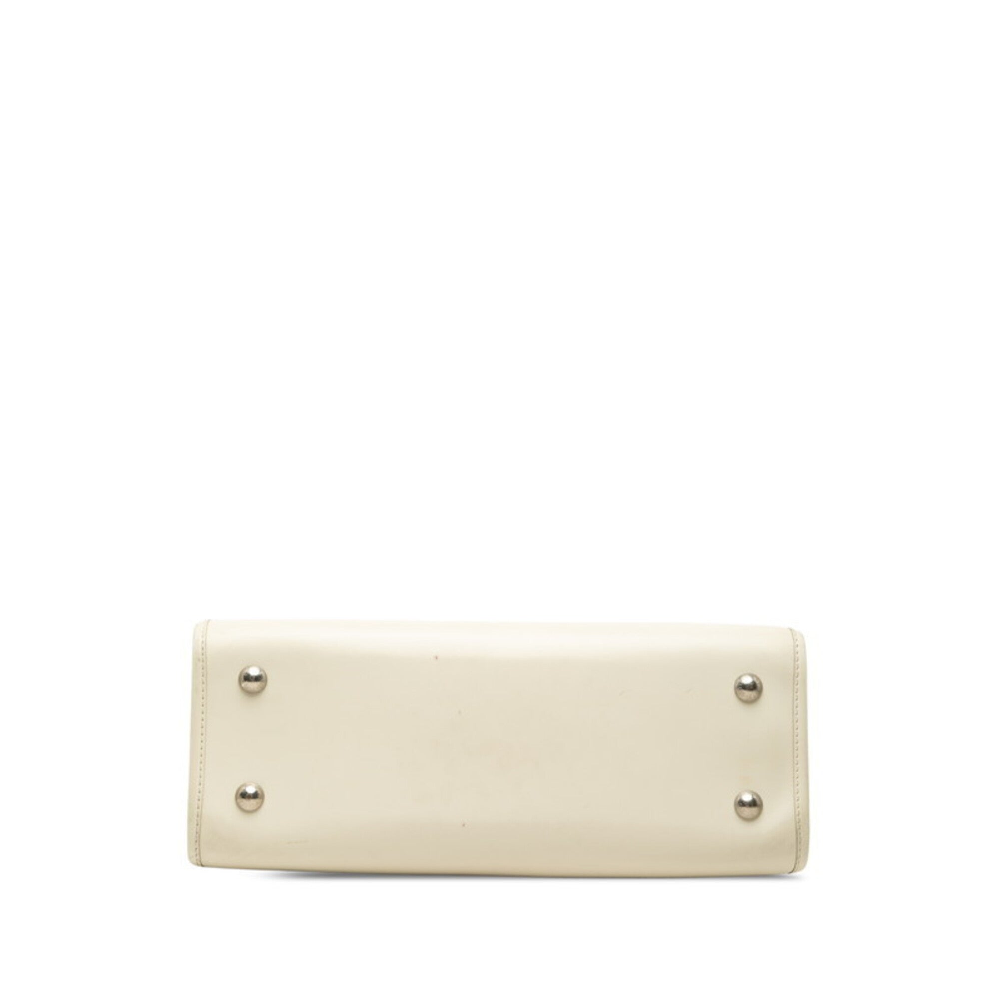 Louis Vuitton Lv Off White White Leather Handbag Tote Bag (Pre-Owned)