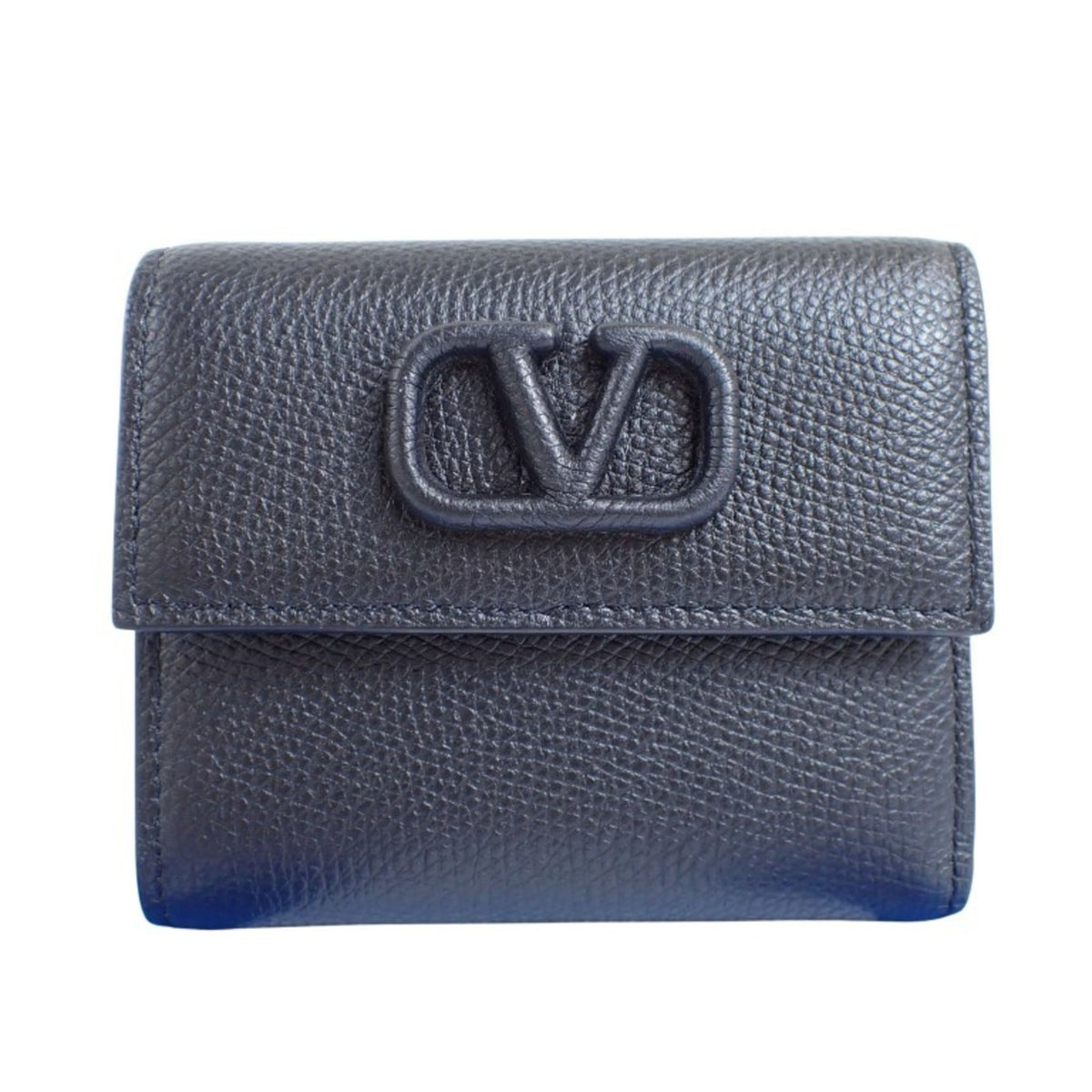 Valentino Garavani Black Leather Wallet (Tri-Fold) (Pre-Owned)