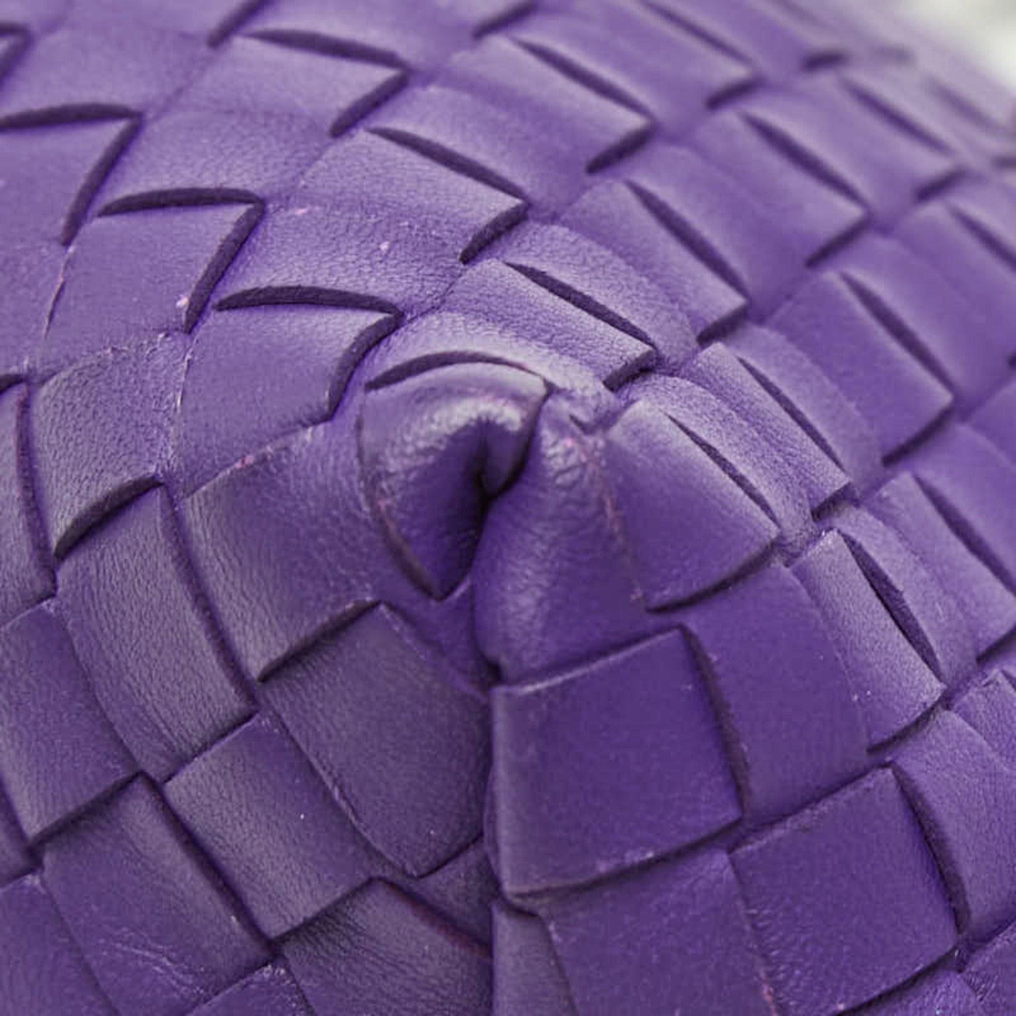 Bottega Veneta Purple Leather Handbag Shoulder Bag (Pre-Owned)