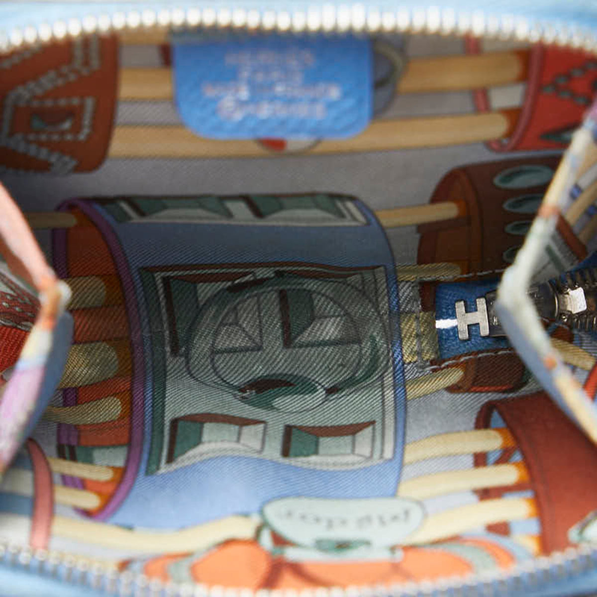 Hermes Silk'in Blue Leather Coin Purse/Coin Case (Pre-Owned)