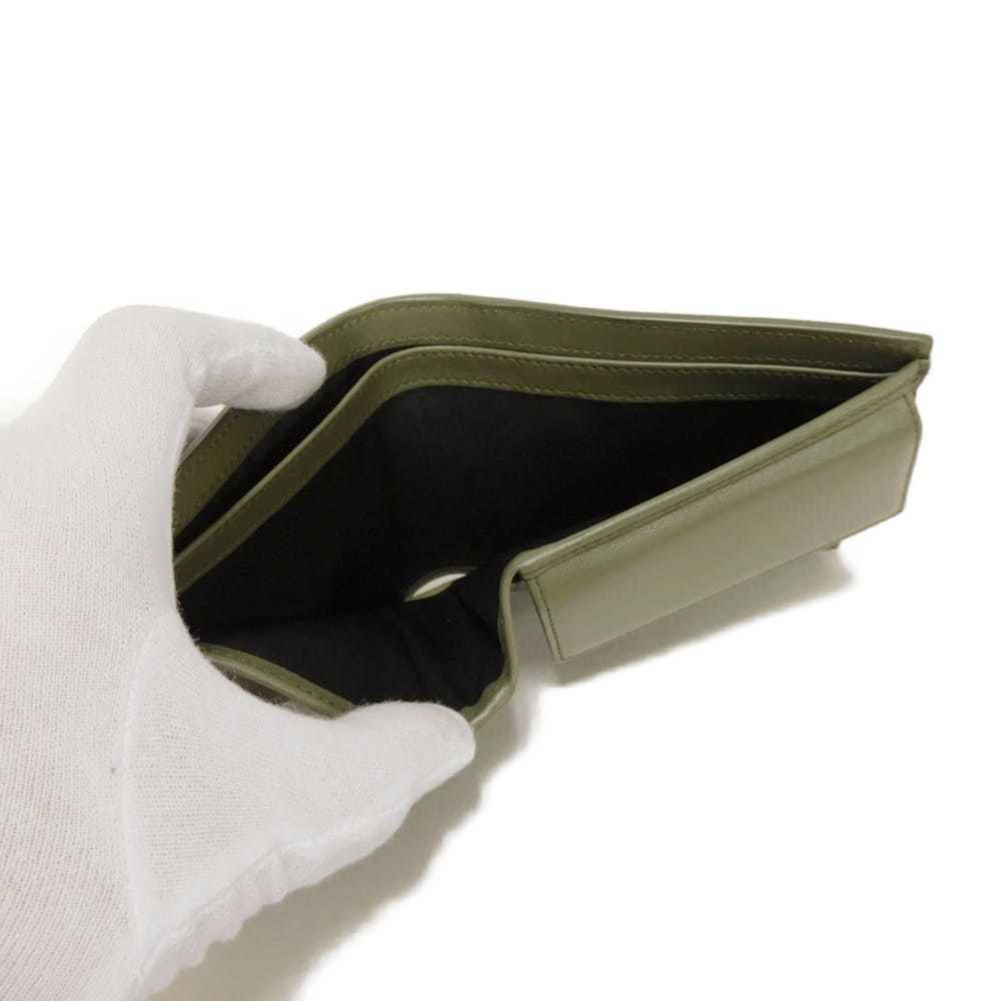 Christian Dior Khaki Leather Wallet (Bi-Fold) (Pre-Owned)