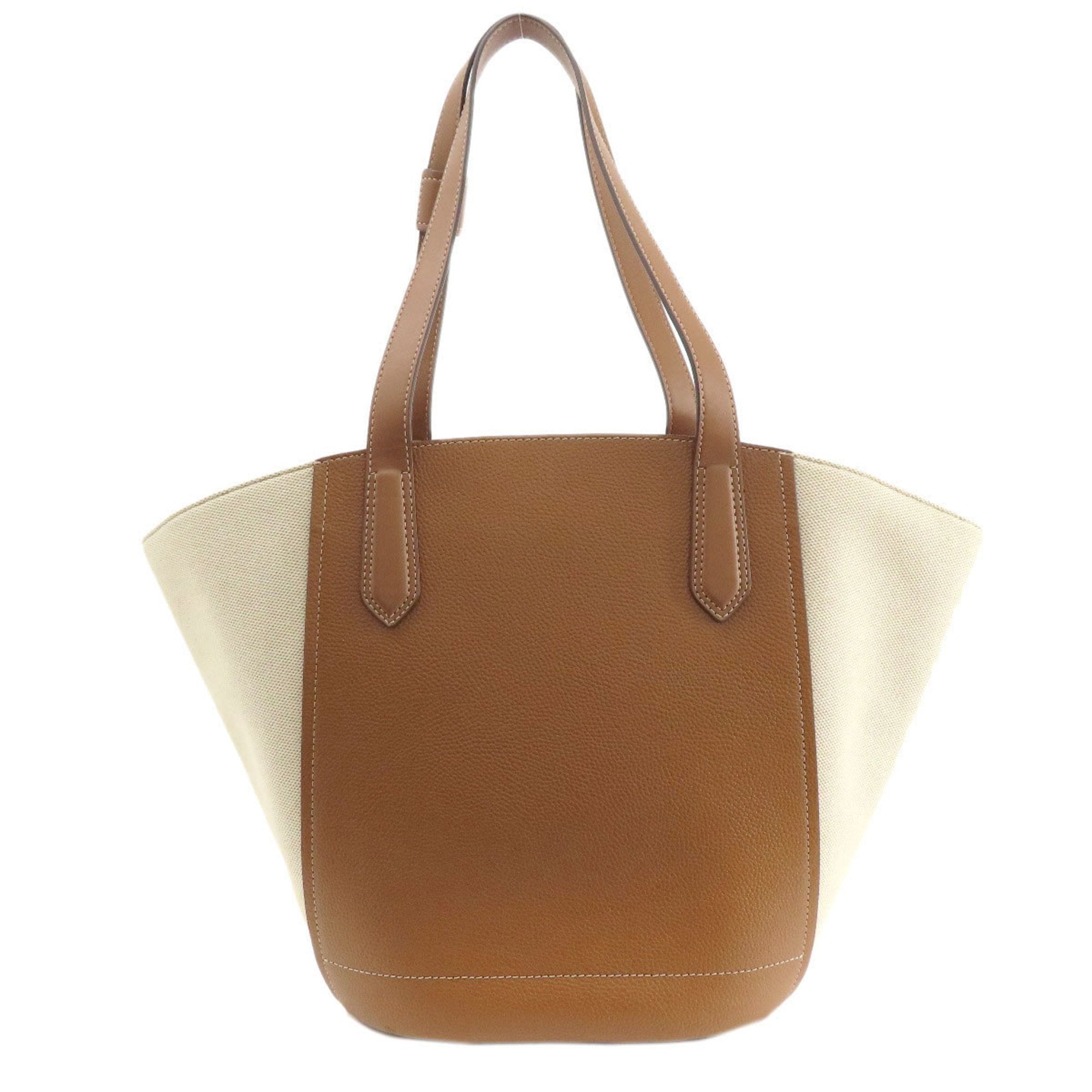 Michael Kors Beige Brown Leather Tote Bag (Pre-Owned)