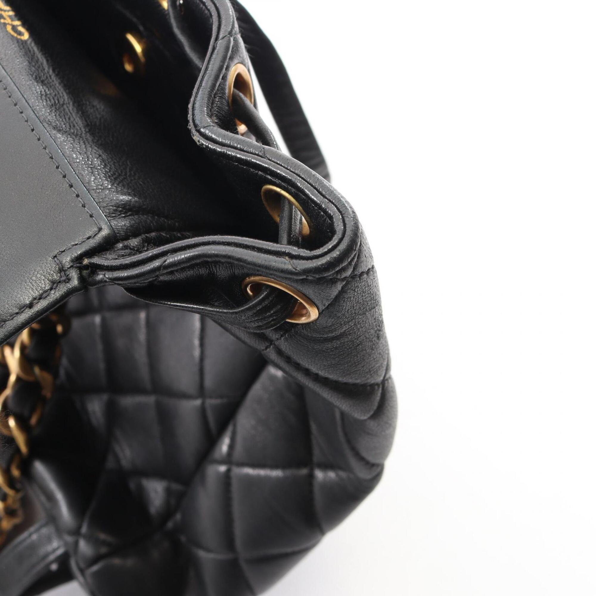 Chanel Matelasse Black Leather Backpack (Pre-Owned)