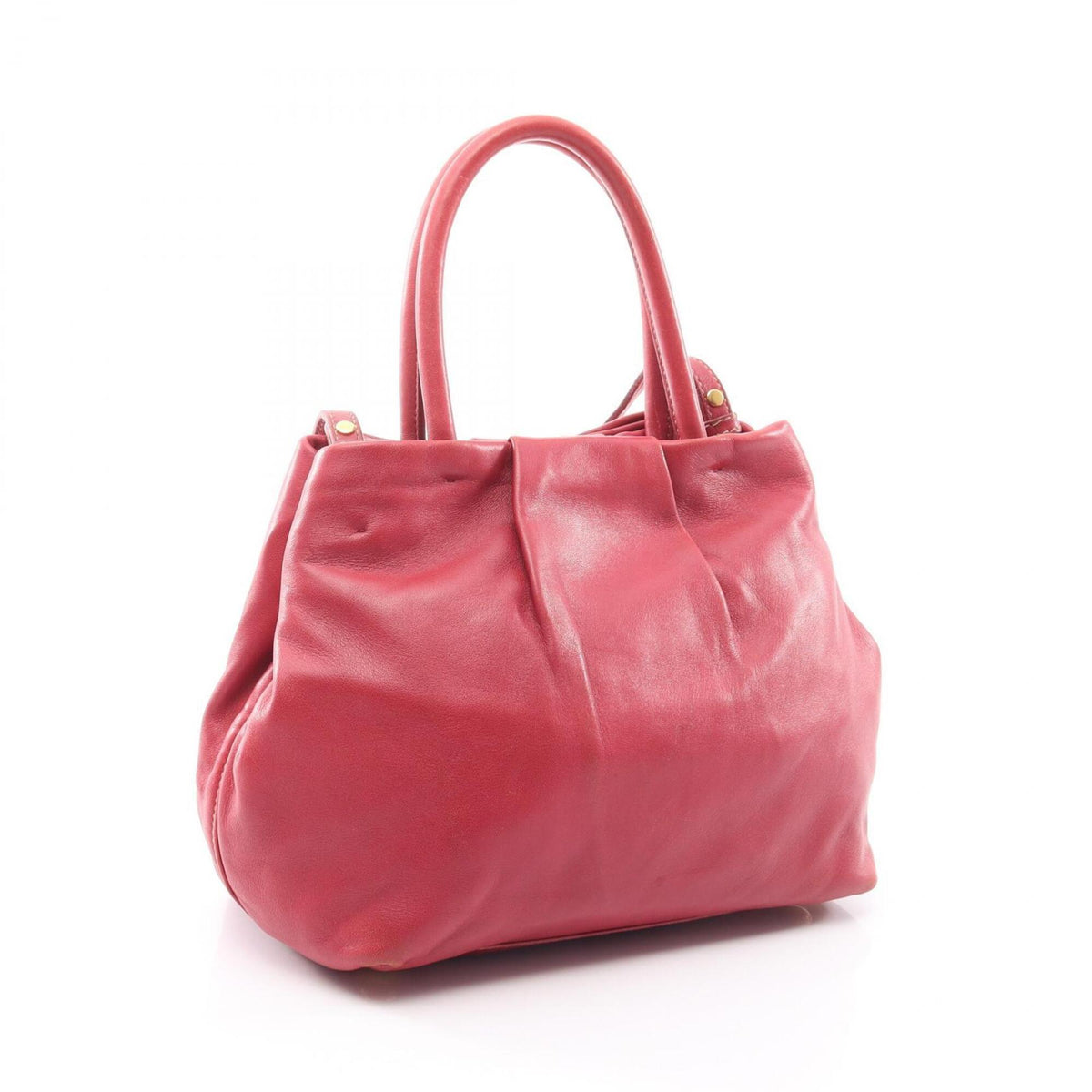 Prada Red Color Leather Handbag (Pre-Owned)