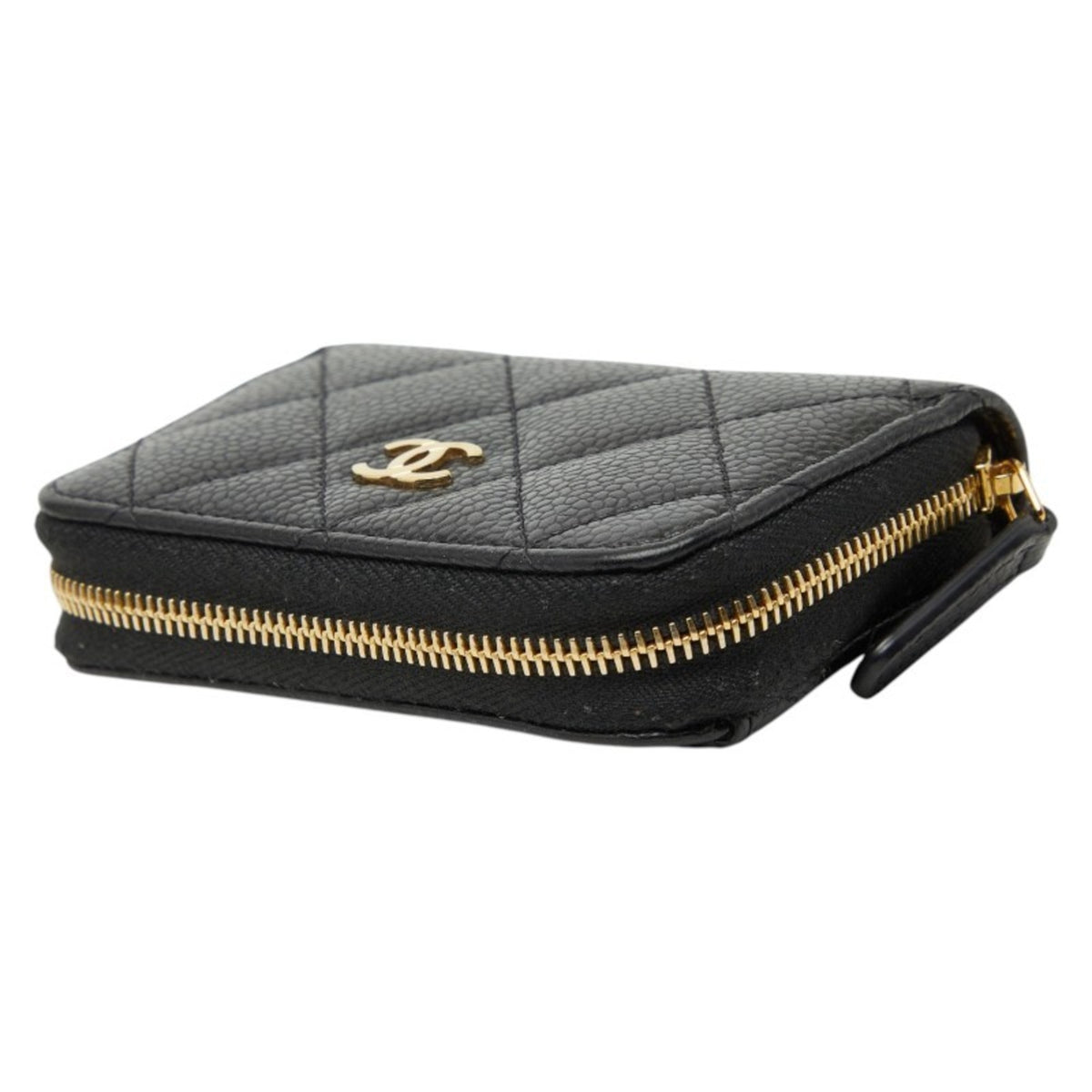 Chanel Black Grained Calfskin Coin Purse/Coin Case (Pre-Owned)