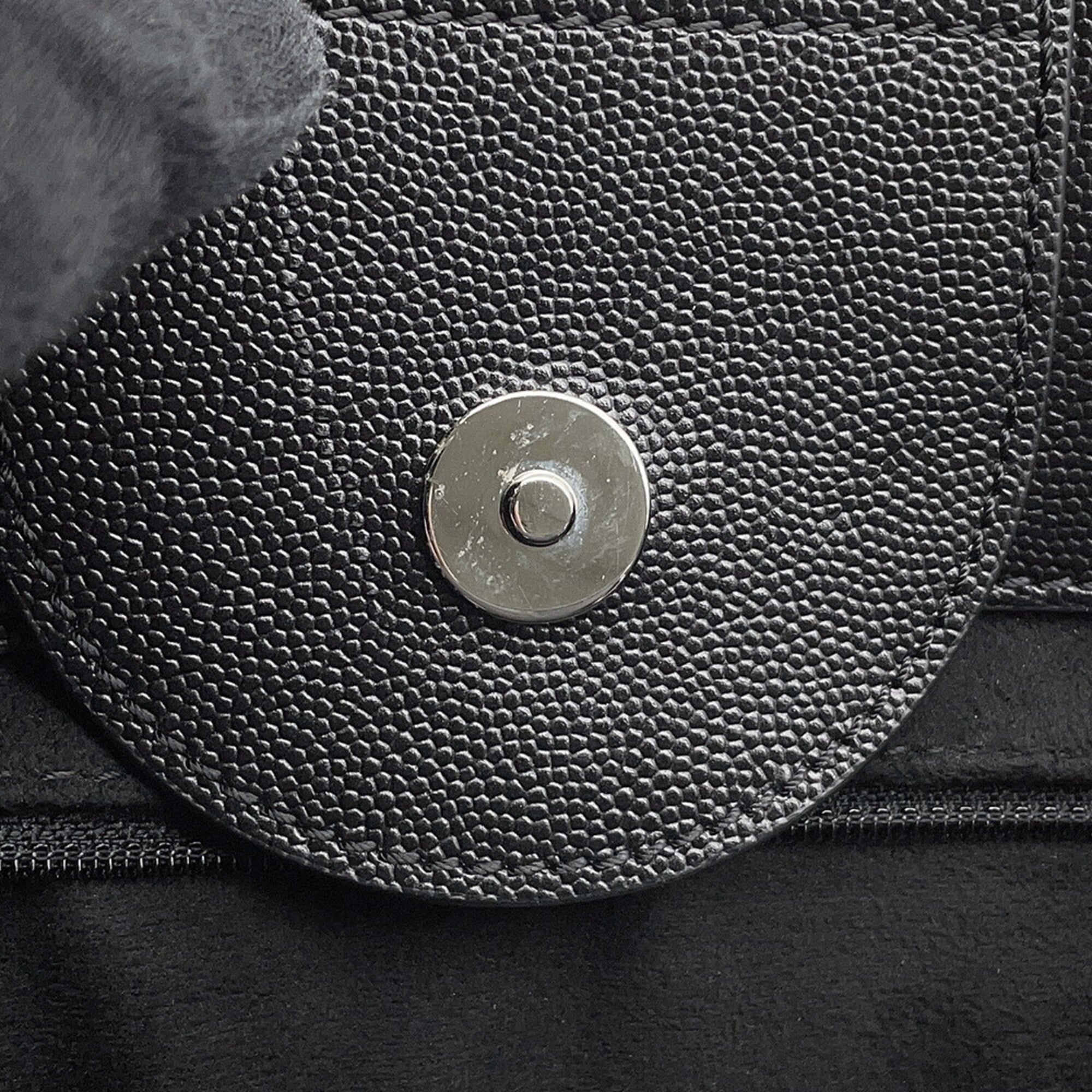 Chanel Black Grained Calfskin Handbag Shopping Bag Tote Bag (Pre-Owned)