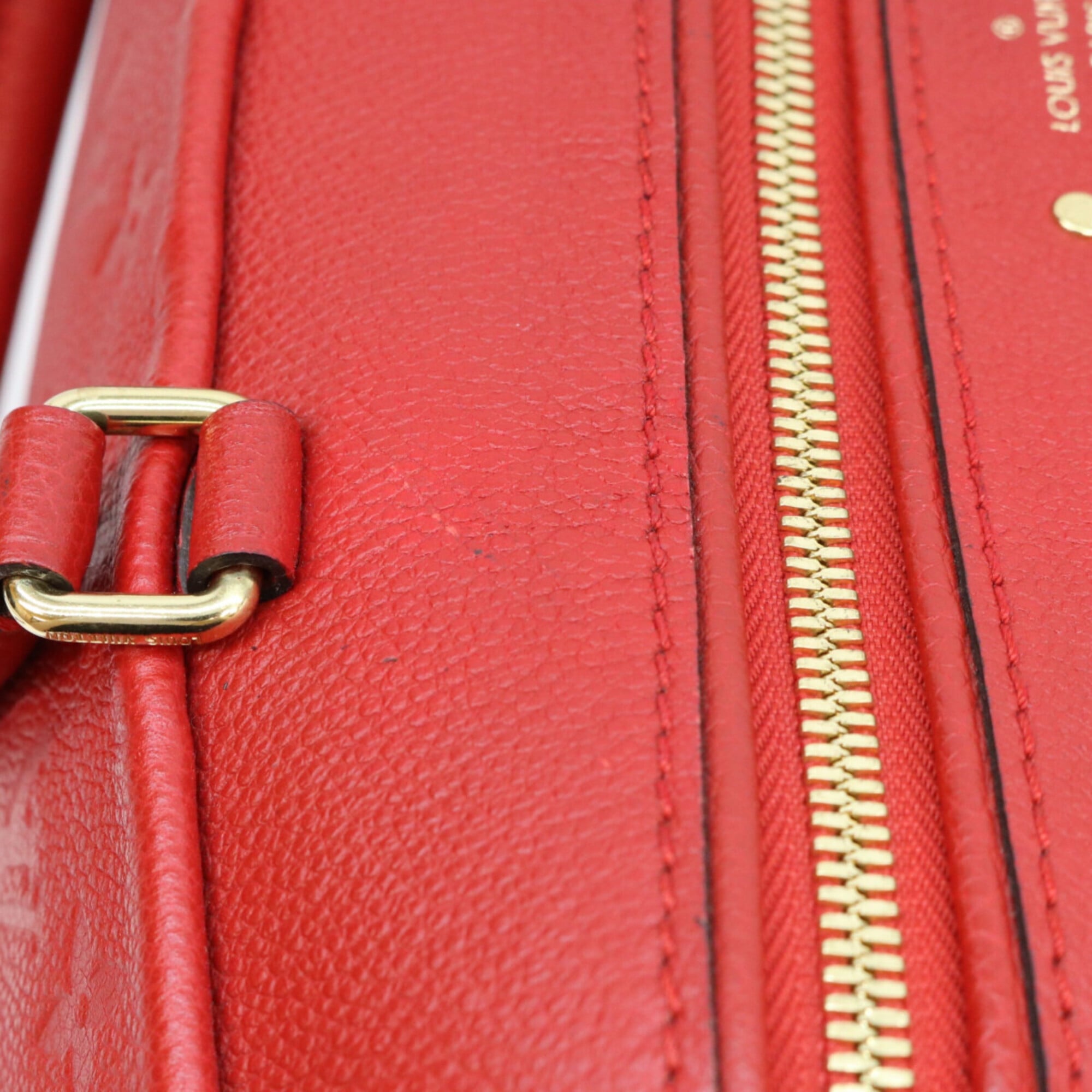 Louis Vuitton Red Color Monogram Empreinte Boston Bag Shoulder Bag (Pre-Owned)