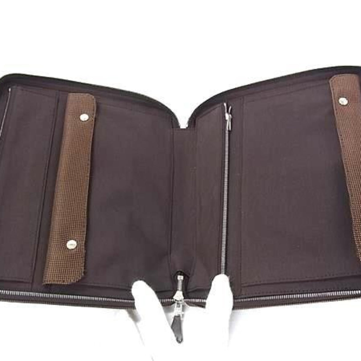Hermes Brown Canvas Clutch Bag Pouch (Pre-Owned)