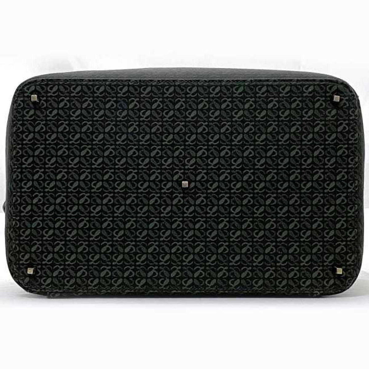 Loewe Black Green Canvas Leather Shoulder Bag (Pre-Owned)