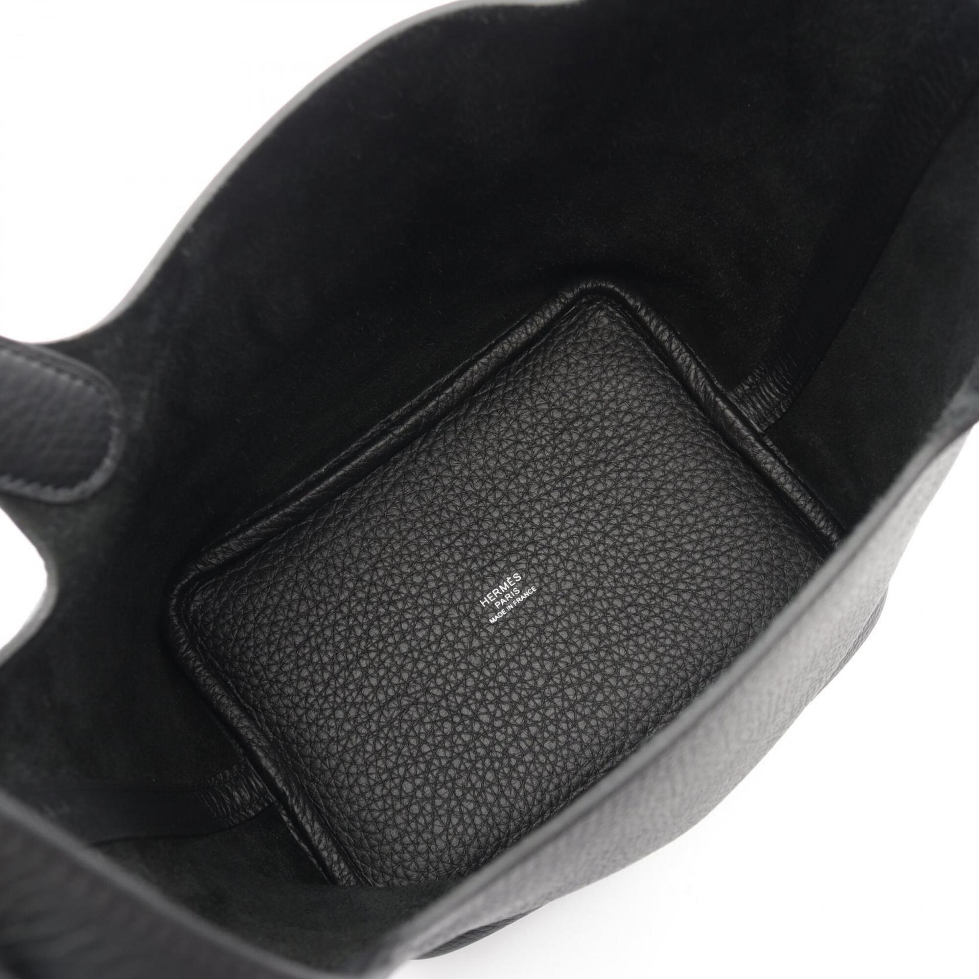 Hermes Black Taurillon Clemence Leather Handbag (Pre-Owned)