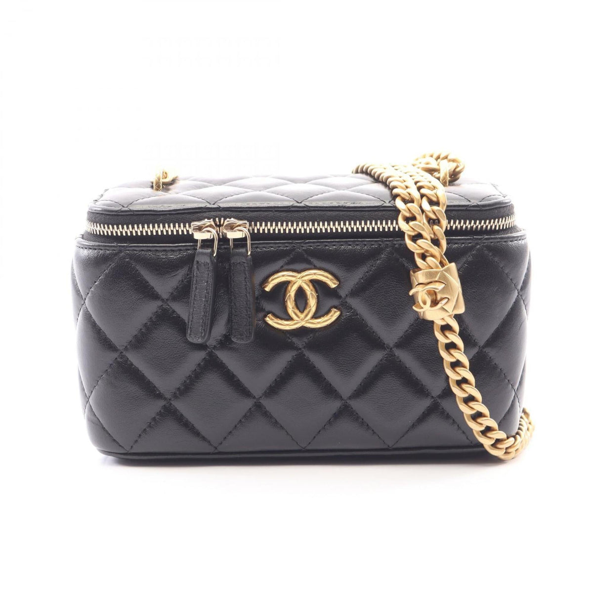 Chanel Matelasse Black Leather Handbag Shoulder Bag (Pre-Owned)