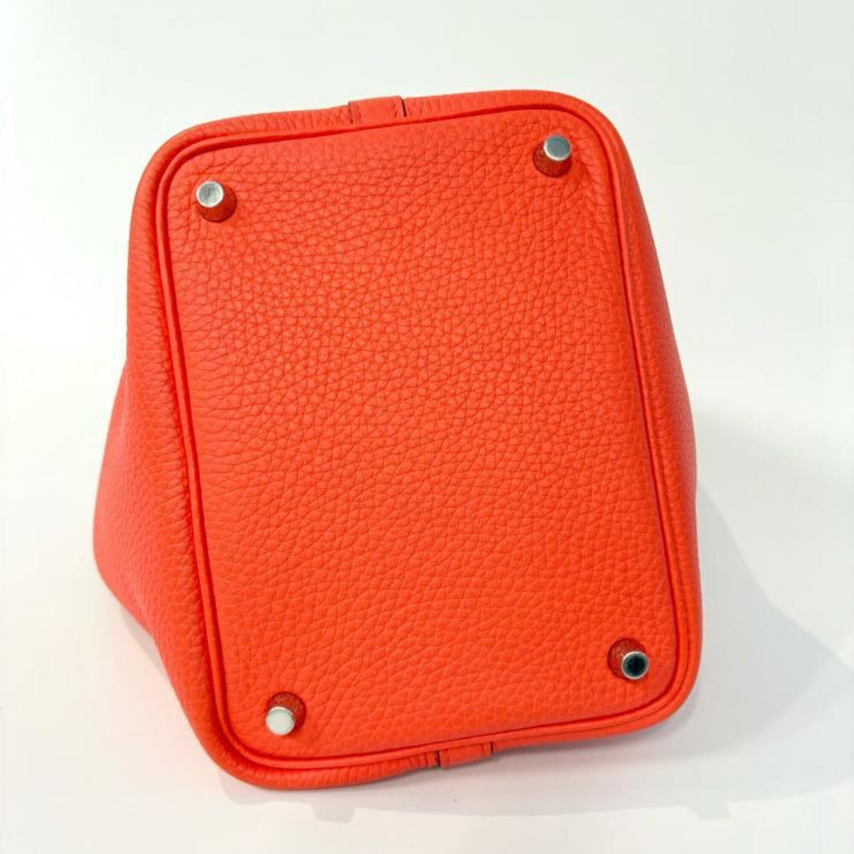 Hermes Red Color Taurillon Clemence Leather Handbag (Pre-Owned)