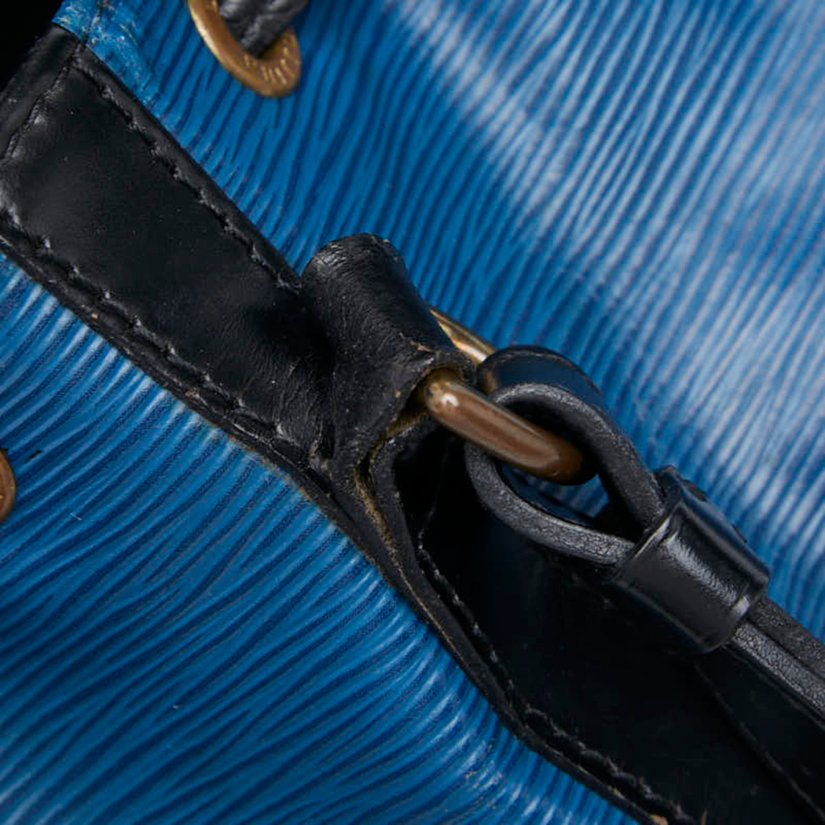 Louis Vuitton Noir Toledo Blue Leather Shoulder Bag (Pre-Owned)