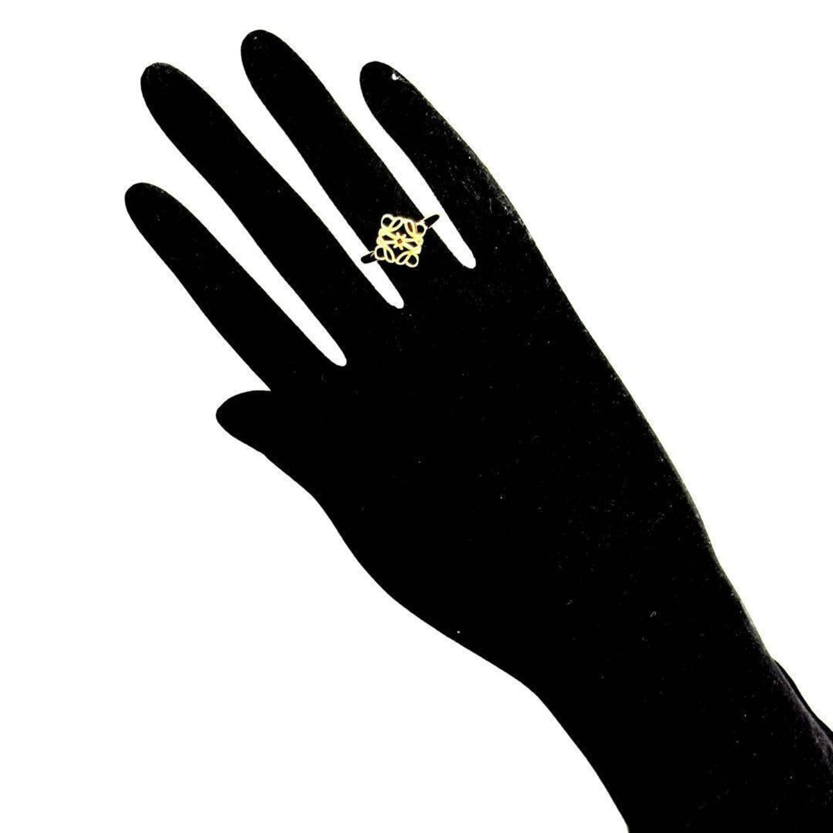 Loewe Gold Plating Silver 925 Band Ring (Pre-Owned)