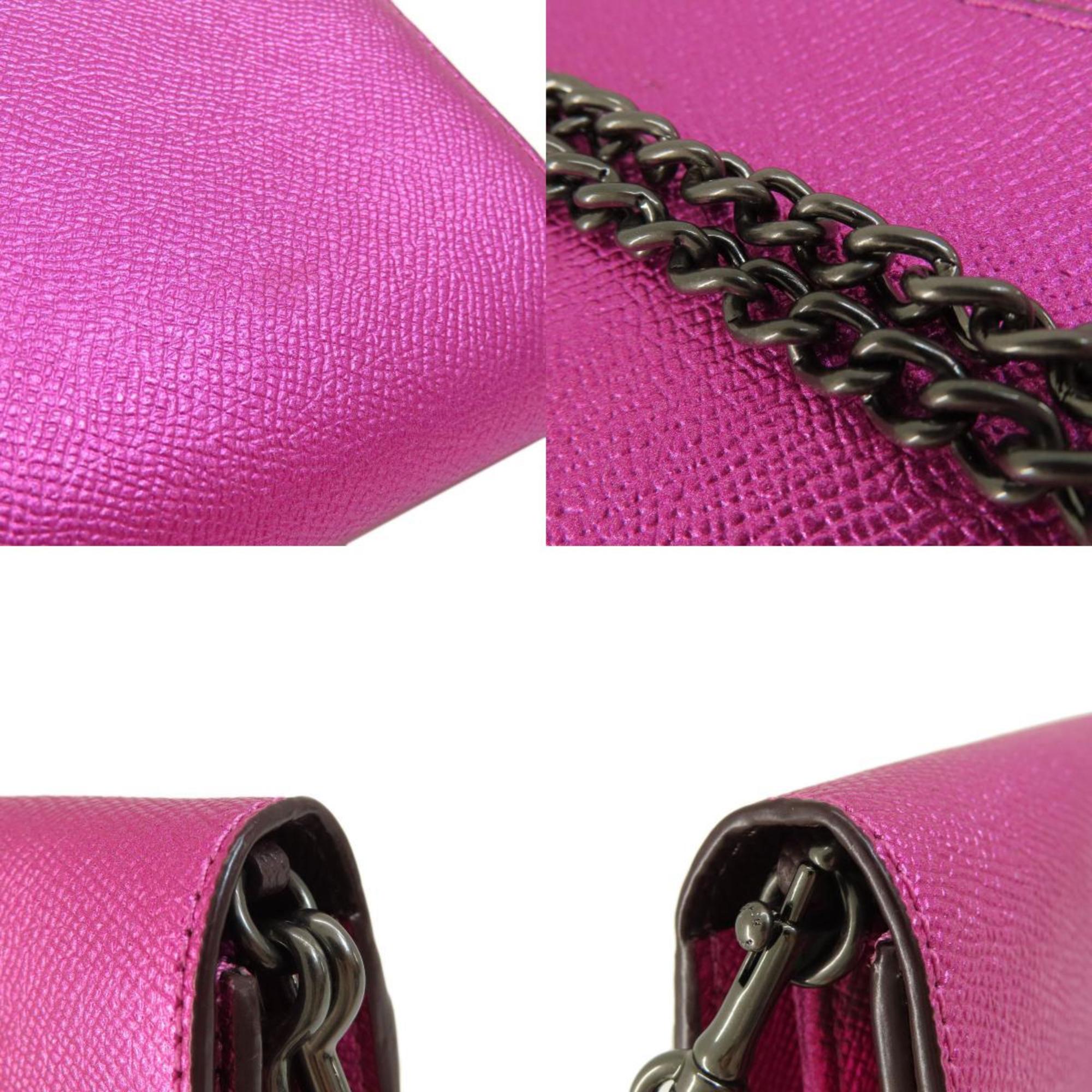 Coach Pink Leather Chain/Shoulder Wallet (Pre-Owned)
