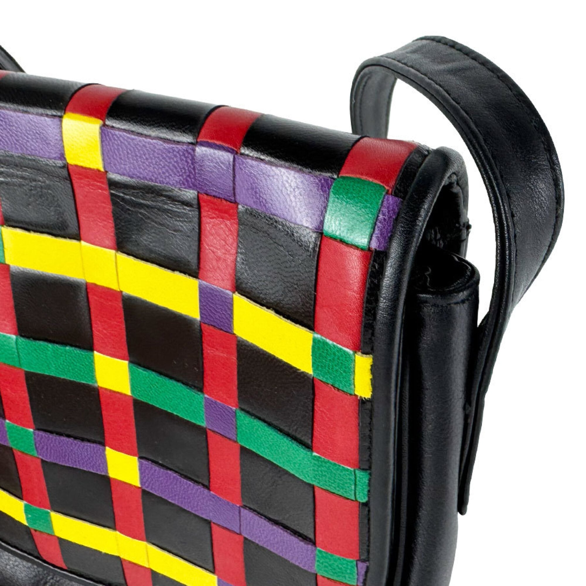 Fendi Black Multi-Color Leather Shoulder Bag (Pre-Owned)