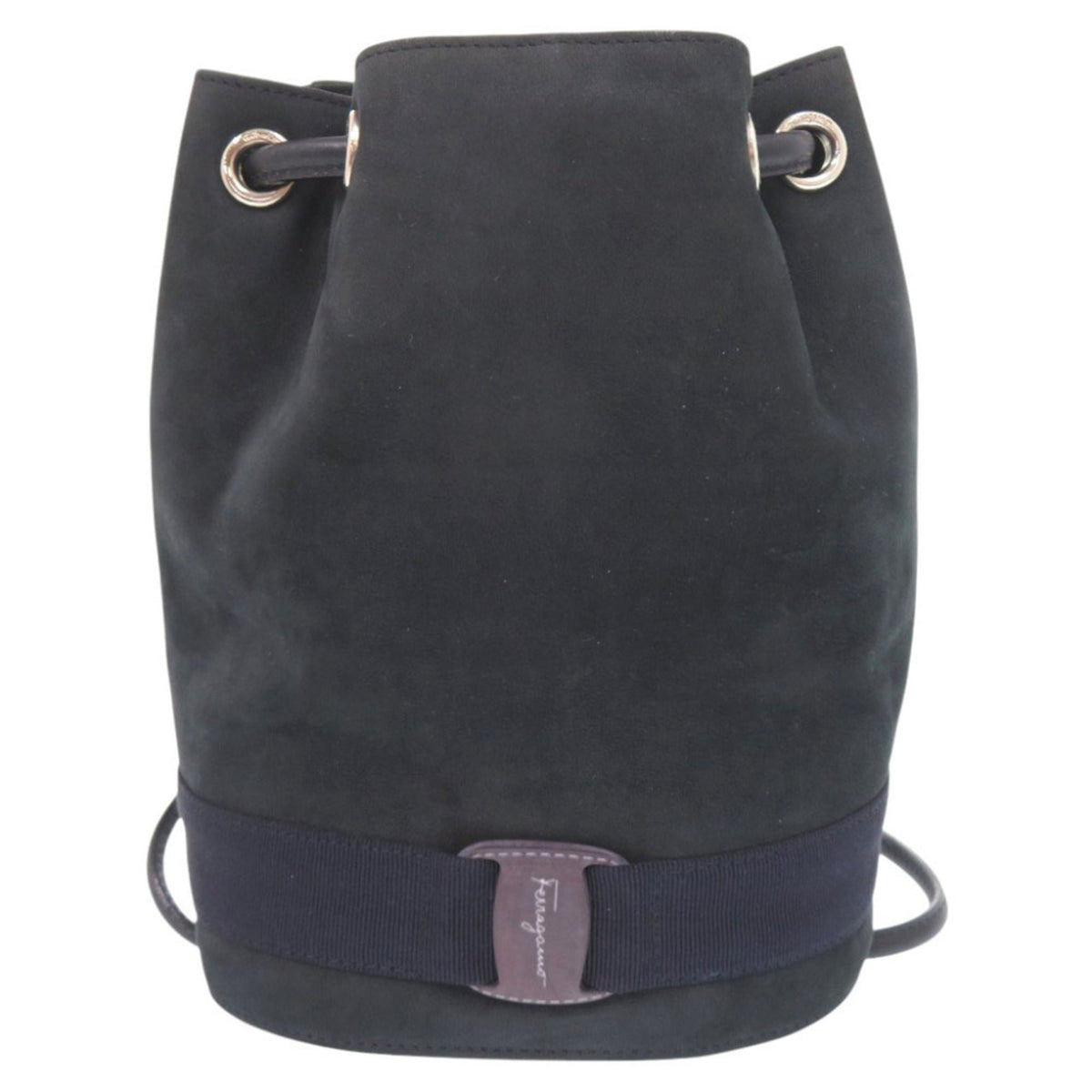 Salvatore Ferragamo Navy Suede Shoulder Bag (Pre-Owned)