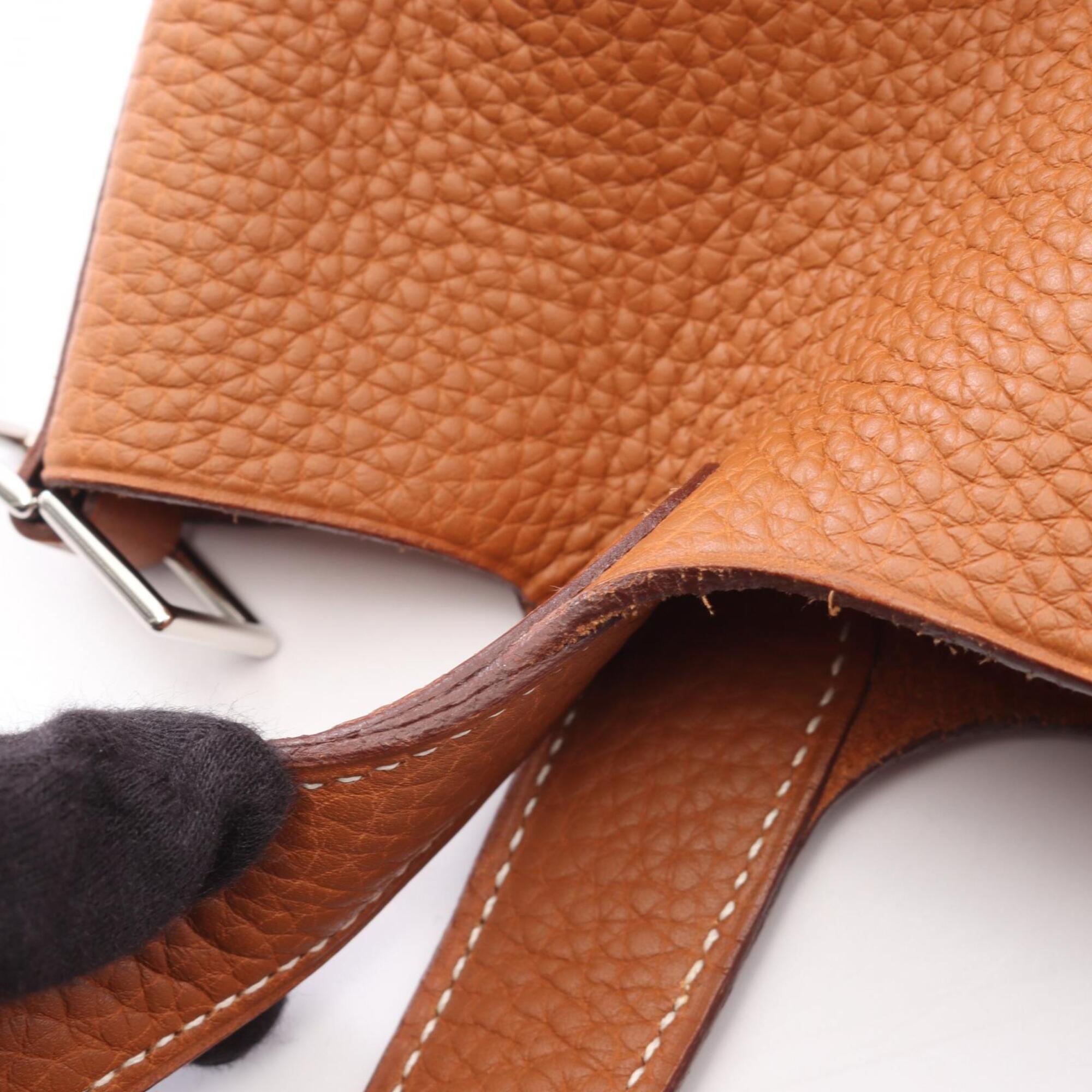Hermes Brown Taurillon Clemence Leather Handbag (Pre-Owned)