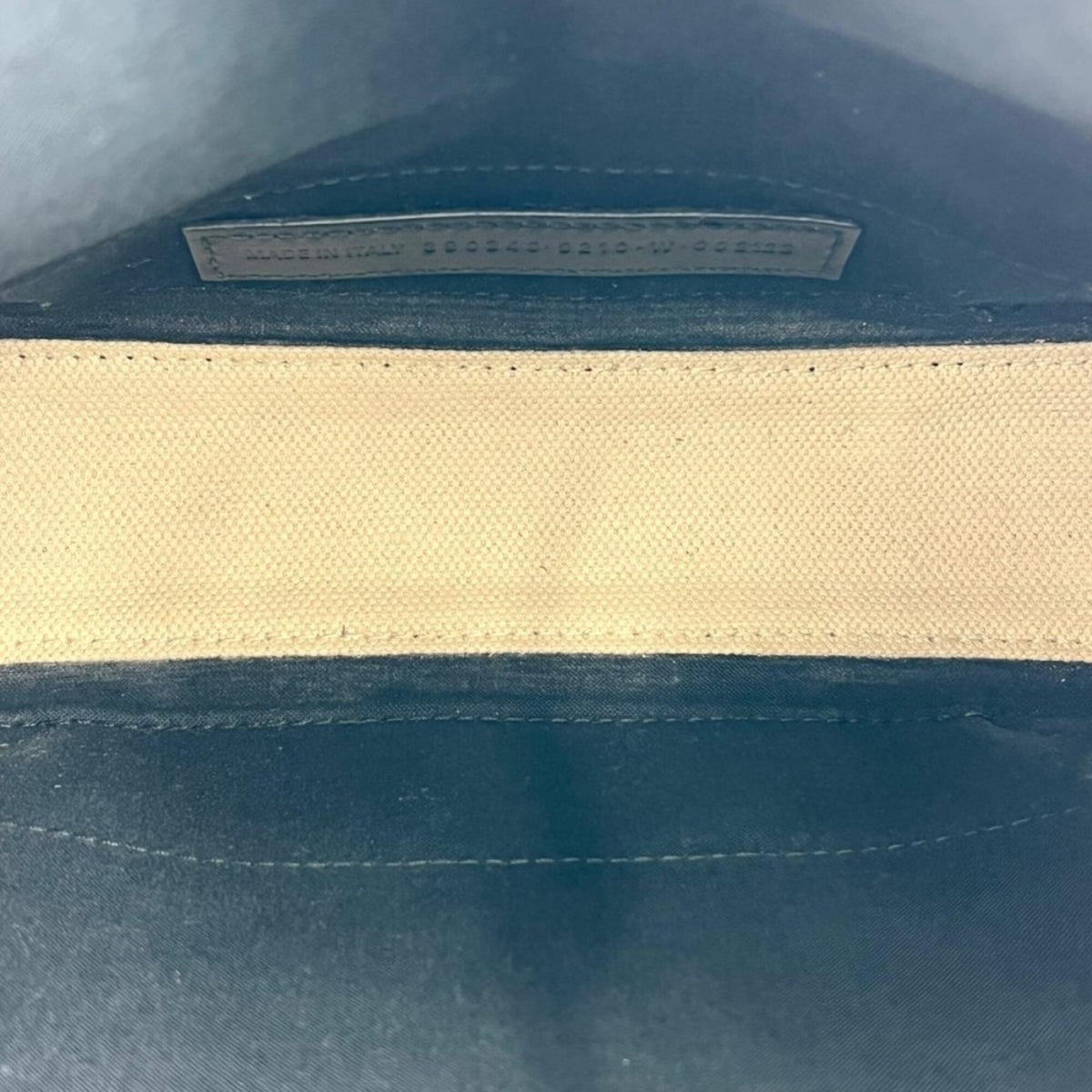 Balenciaga Black White Leather Canvas Handbag Pouch Shoulder Bag (Pre-Owned)