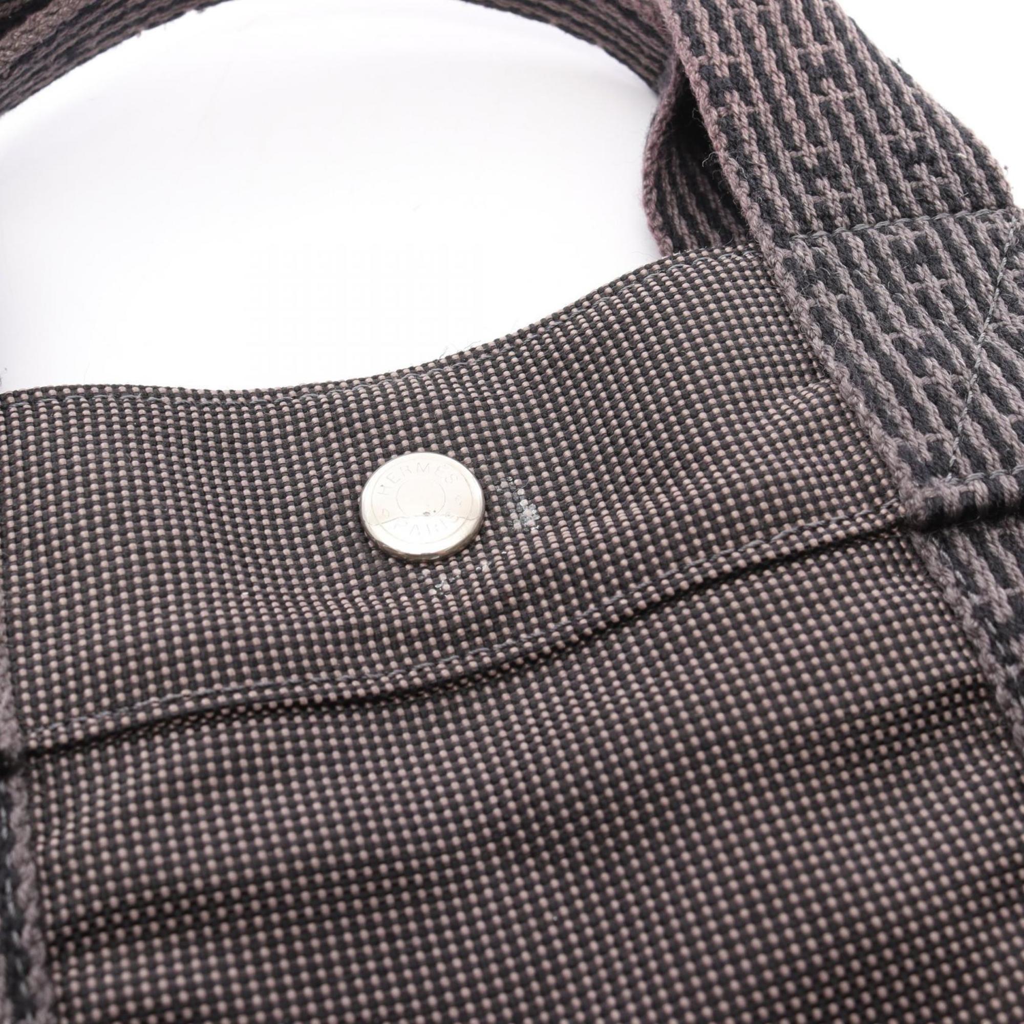 Hermes Gray Nylon Canvas Handbag Tote Bag (Pre-Owned)