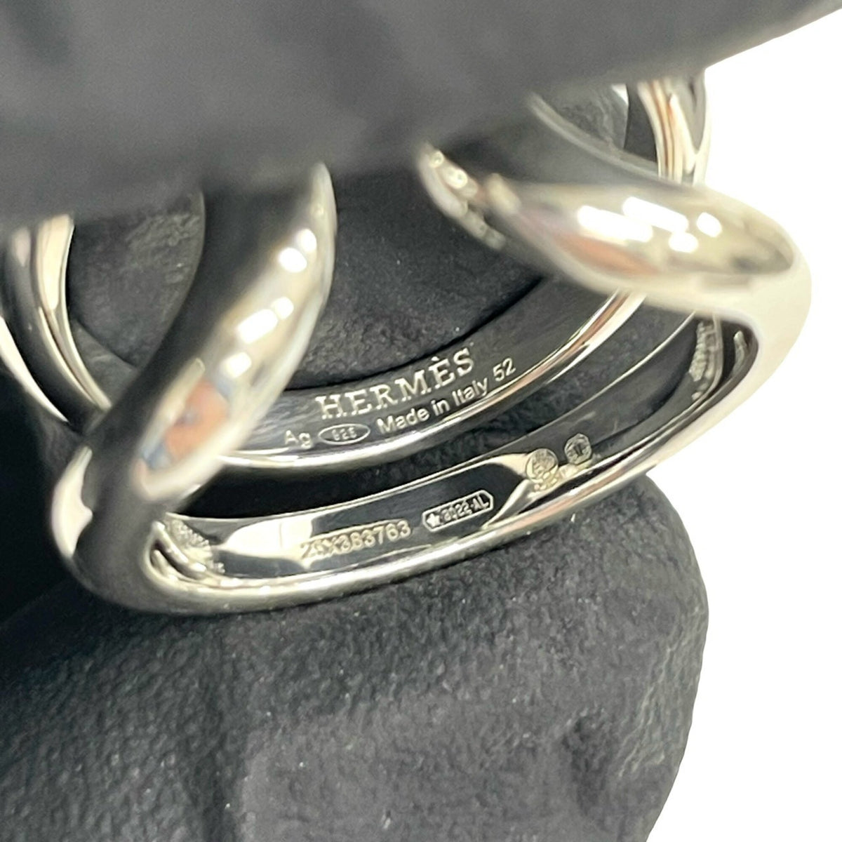 Hermes Silver Silver 925 Band Ring (Pre-Owned)