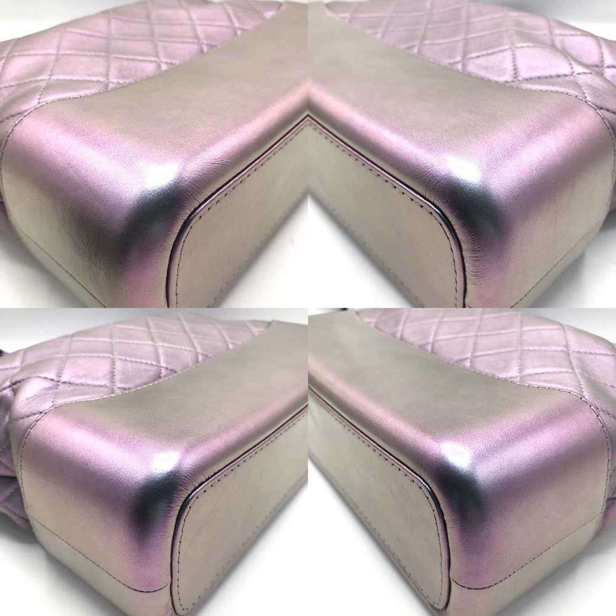 Chanel Metallic Silver Leather Shoulder Bag (Pre-Owned)