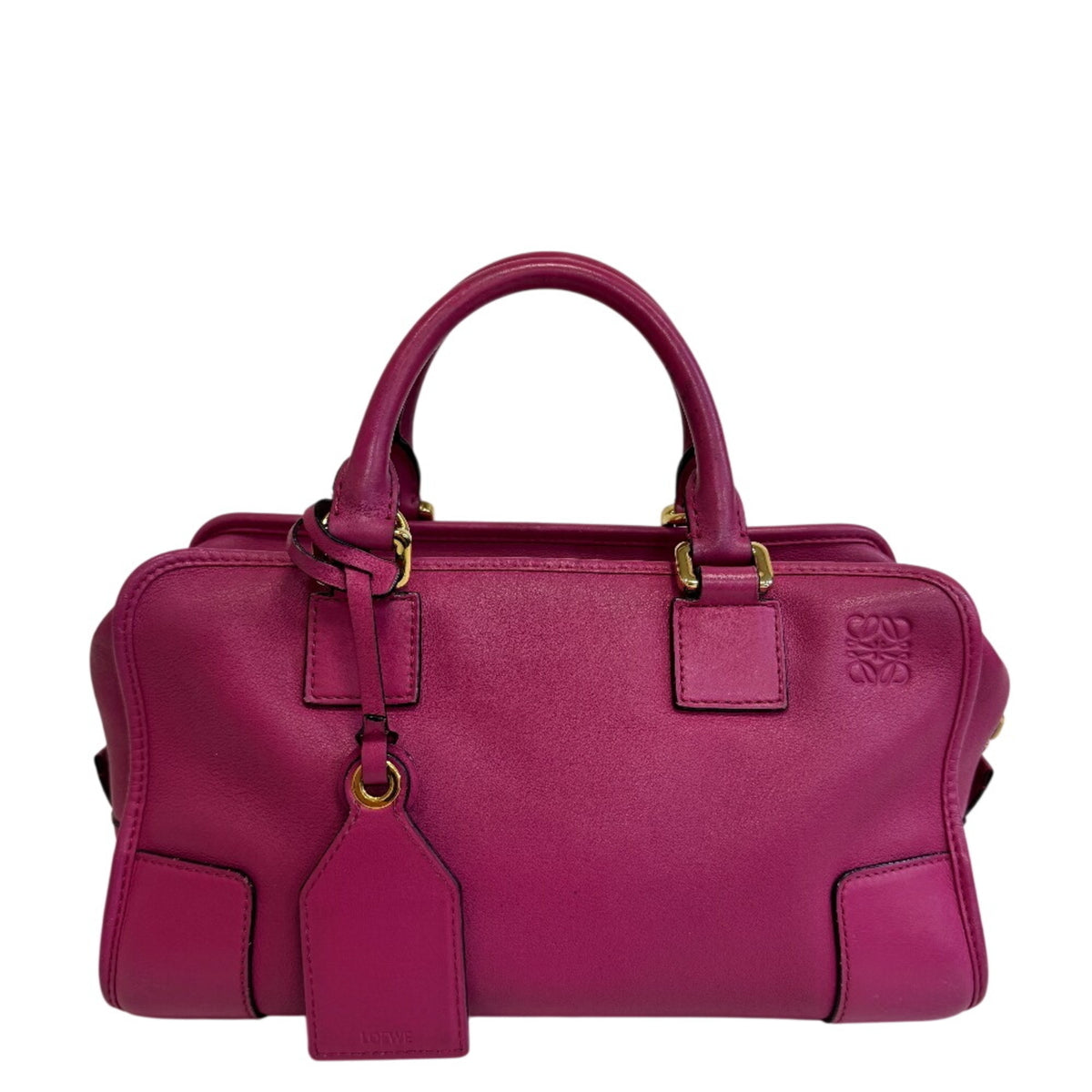 Loewe Amazona Pink Leather Handbag Shoulder Bag (Pre-Owned)