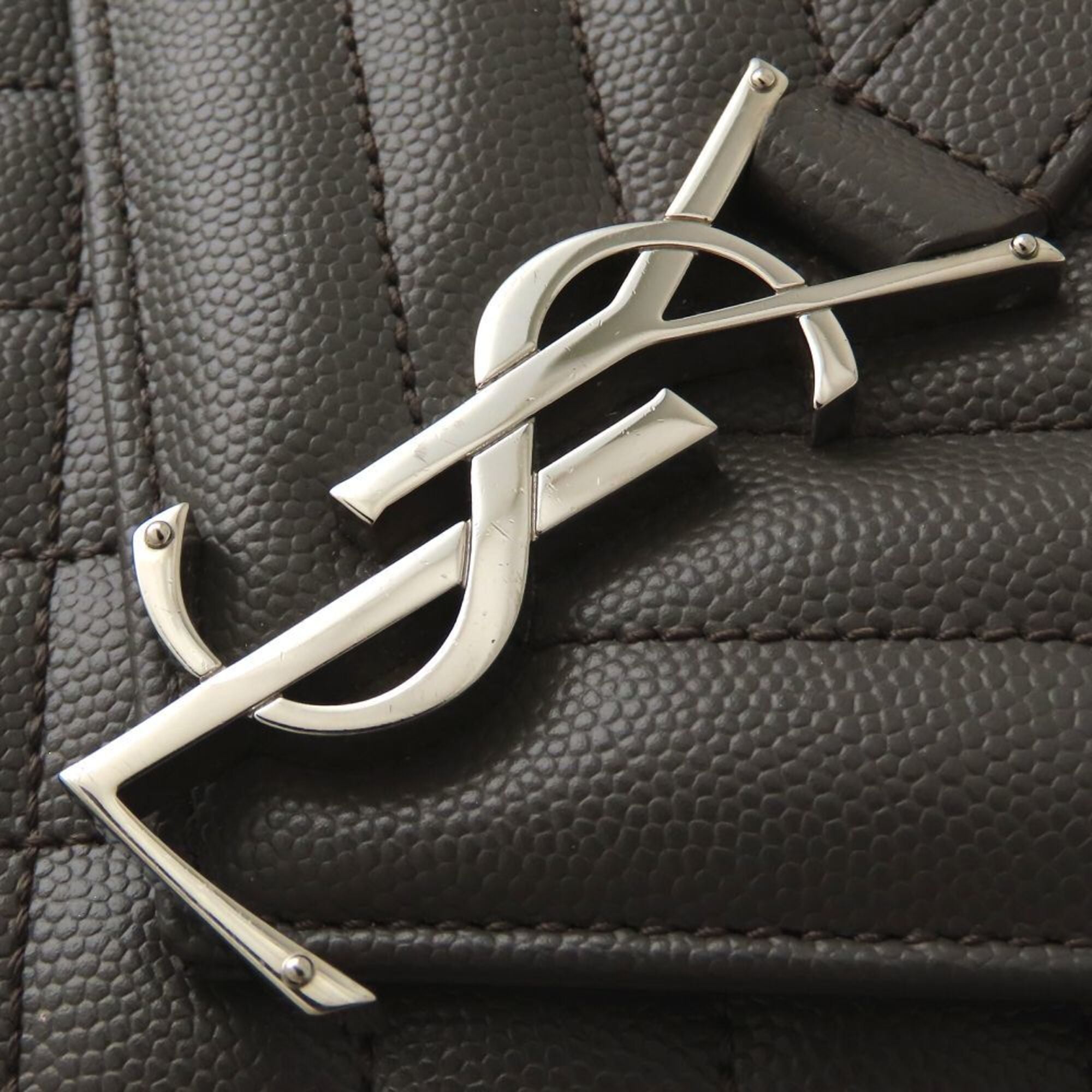 Yves Saint Laurent Gray Leather Shoulder Bag (Pre-Owned)