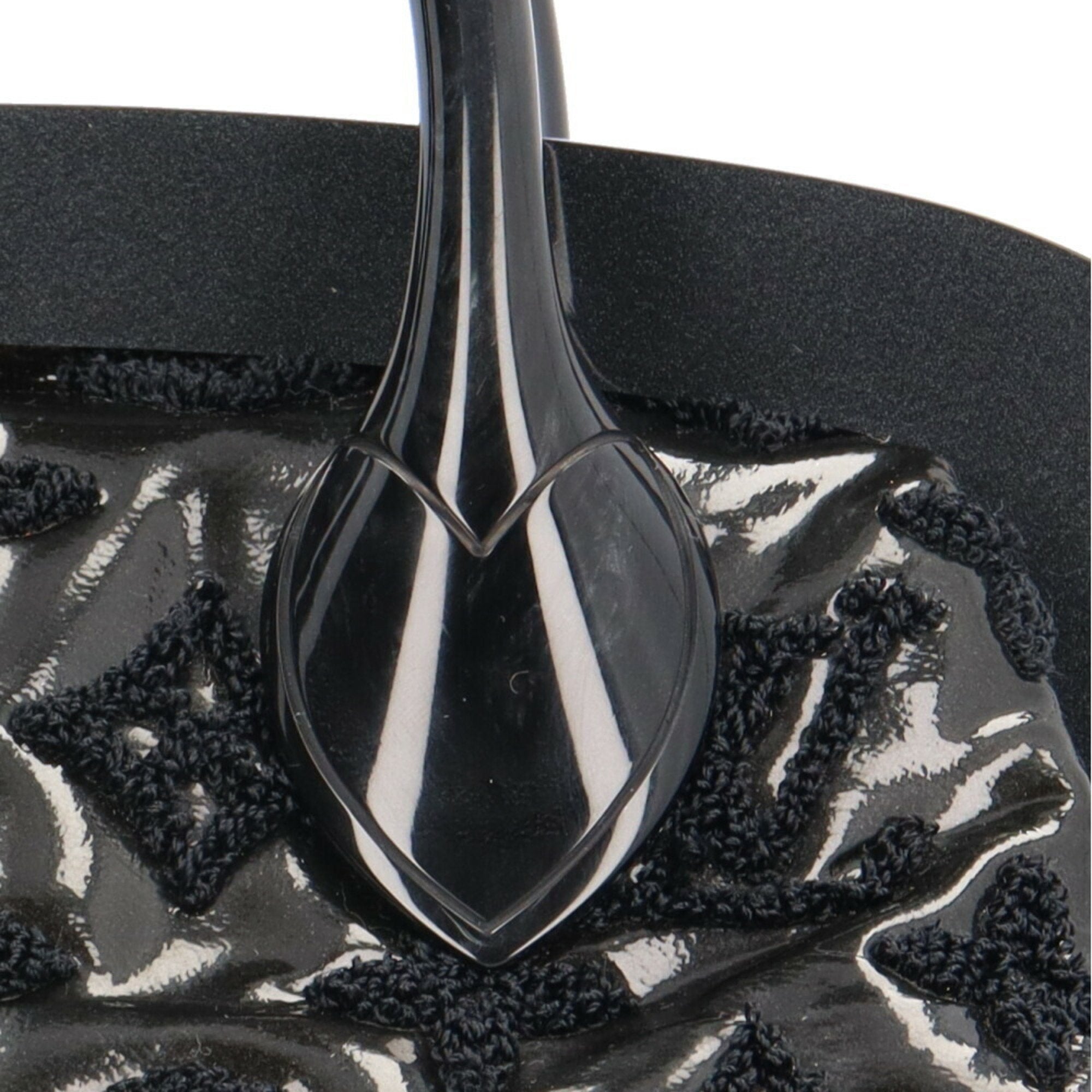 Louis Vuitton Black Patent Leather Pile Fabric Handbag (Pre-Owned)
