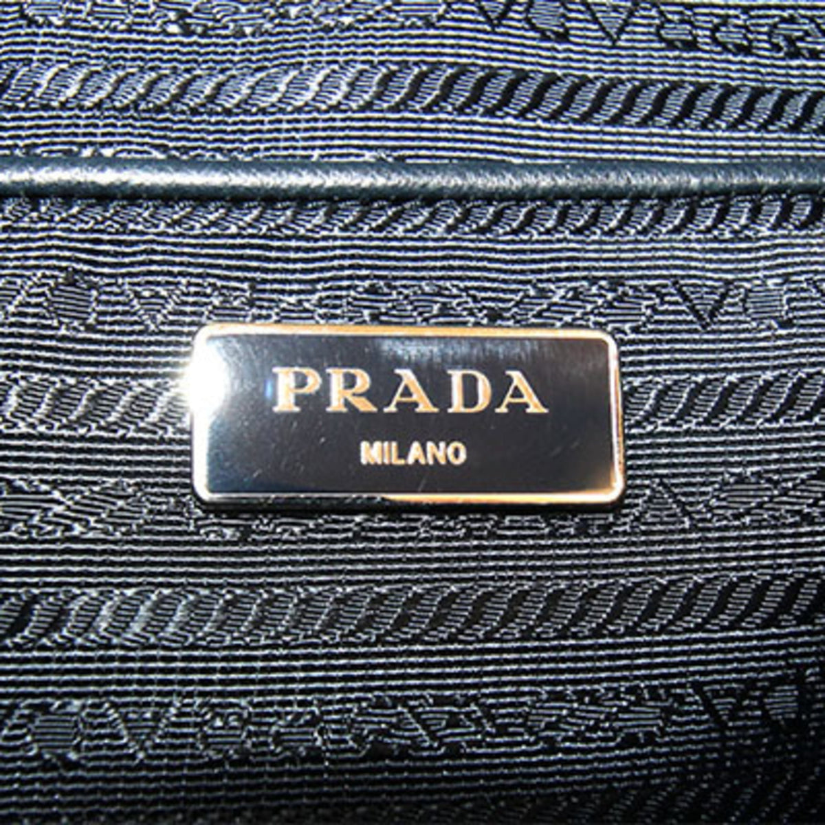 Prada Bleu Navy Nylon Leather Shoulder Bag (Pre-Owned)